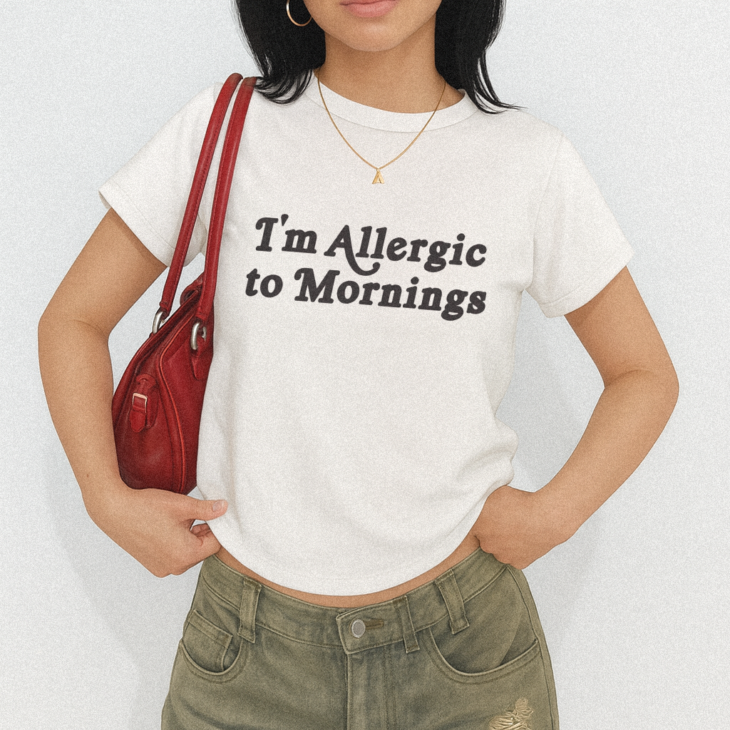 I'm Allergic To Mornings Slogan T-shirt
