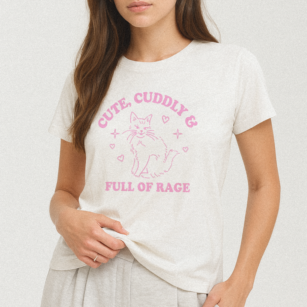Cute Cuddly & Full Of Rage Cat T-Shirt