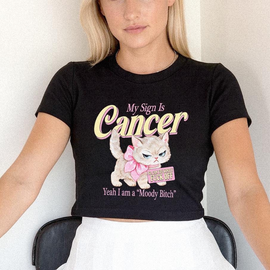 Cancer Star Sign Cropped Baby T-shirt
