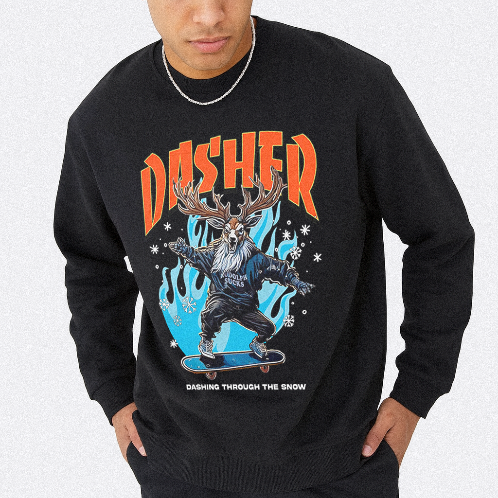 Dasher Reindeer Christmas Sweatshirt
