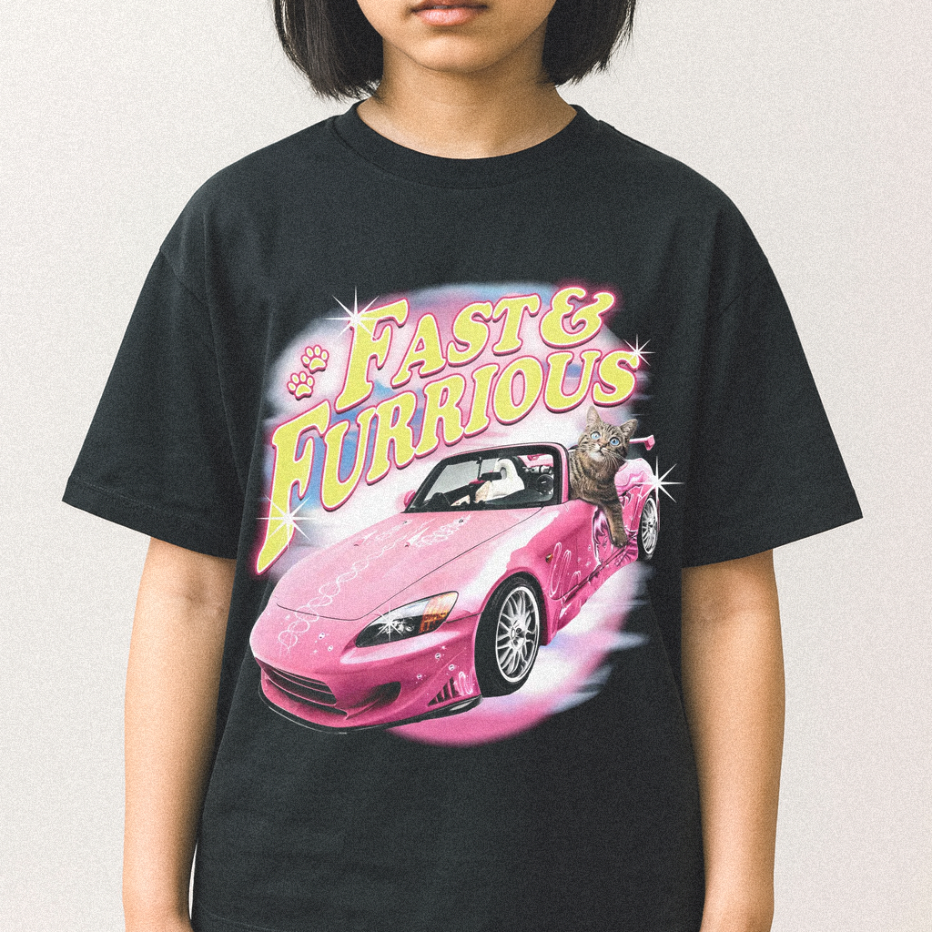 Fast And Furrious Cat Kids T-shirt