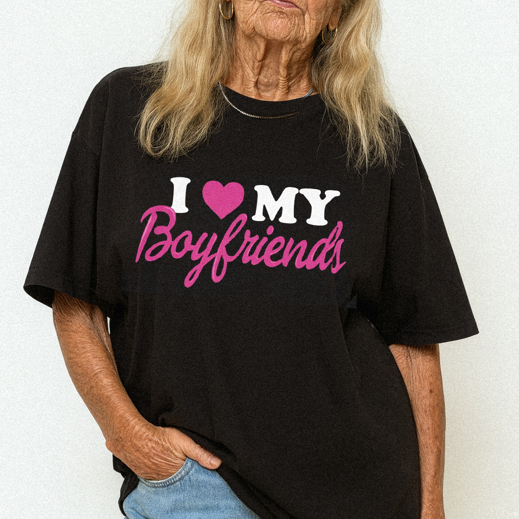 I Love My Boyfriends Slogan T-shirt