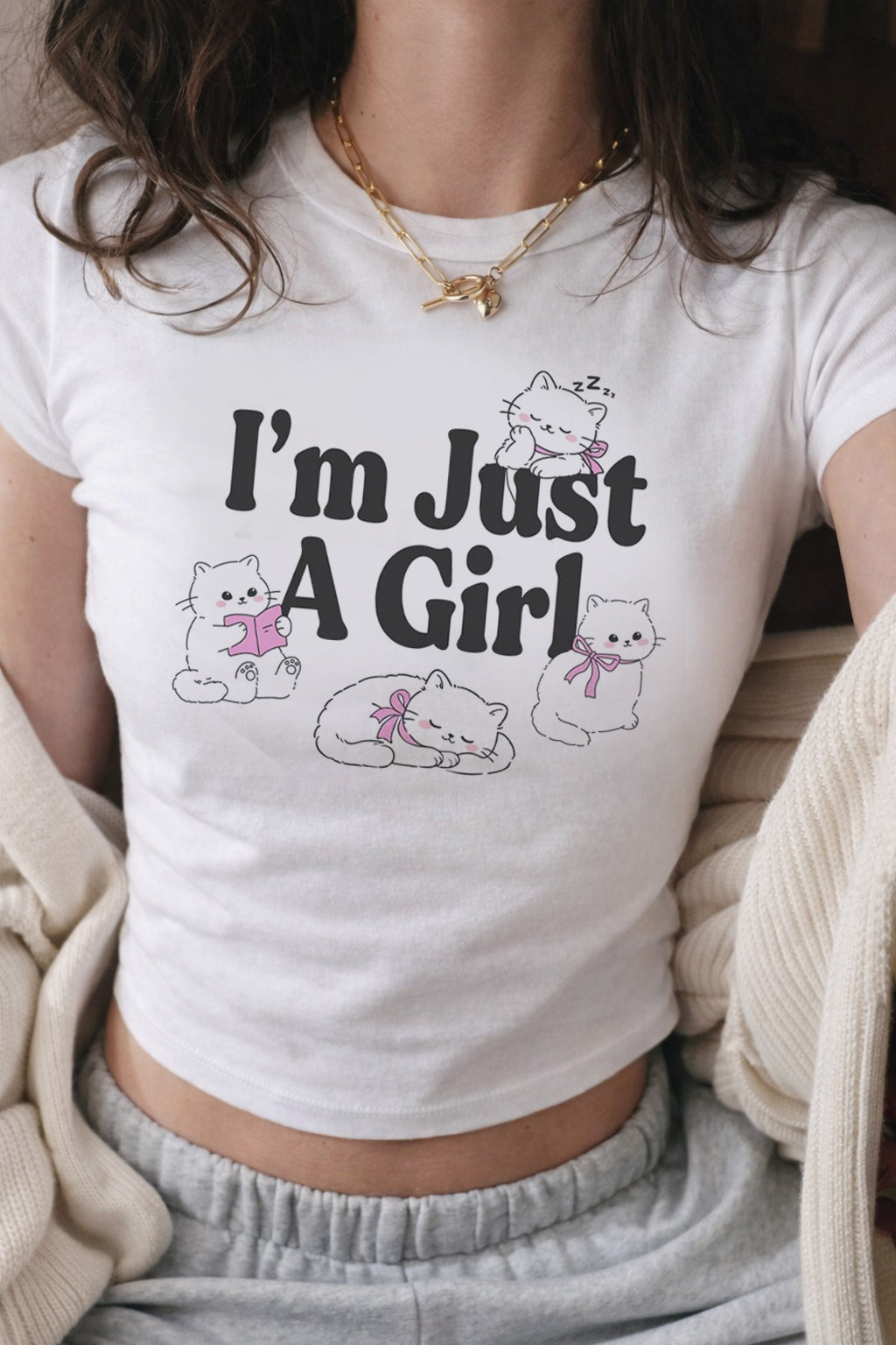 I'm Just A Girl Cropped Baby T-shirt