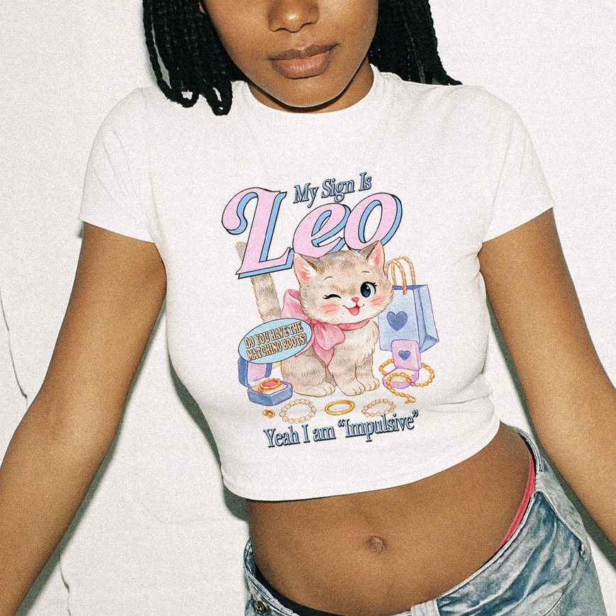 Leo Star Sign Cropped Baby T-shirt