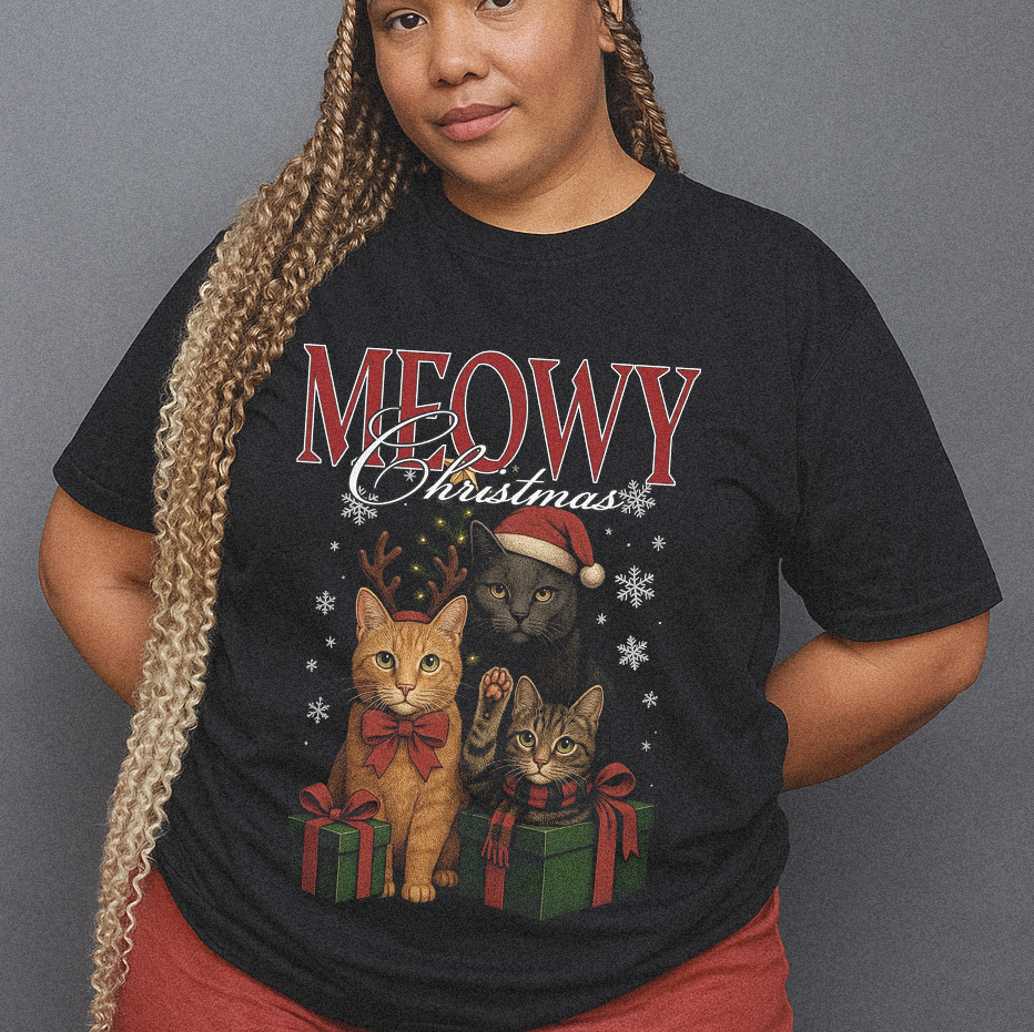Meowy Christmas T-shirt