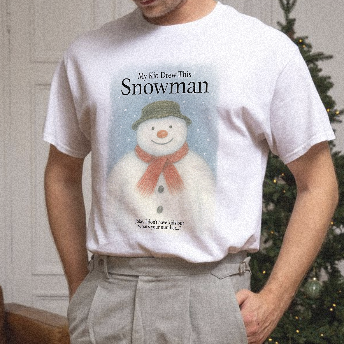 My Kid Drew This Snowman Christmas T-shirt
