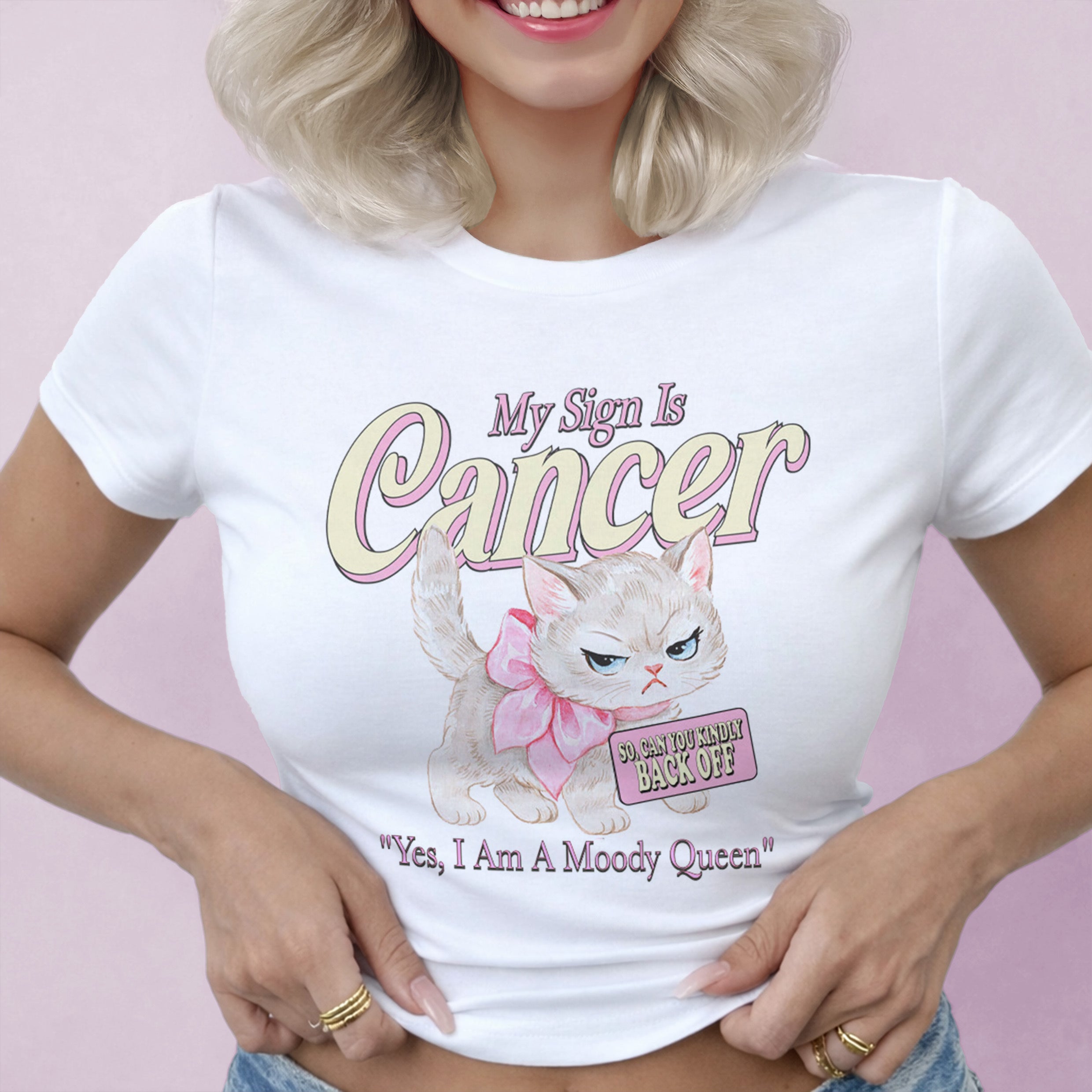 Cancer Star Sign Cropped Baby T-shirt
