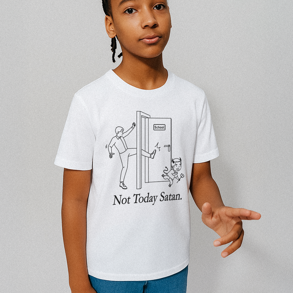 Not Today Satan Kids T-shirt