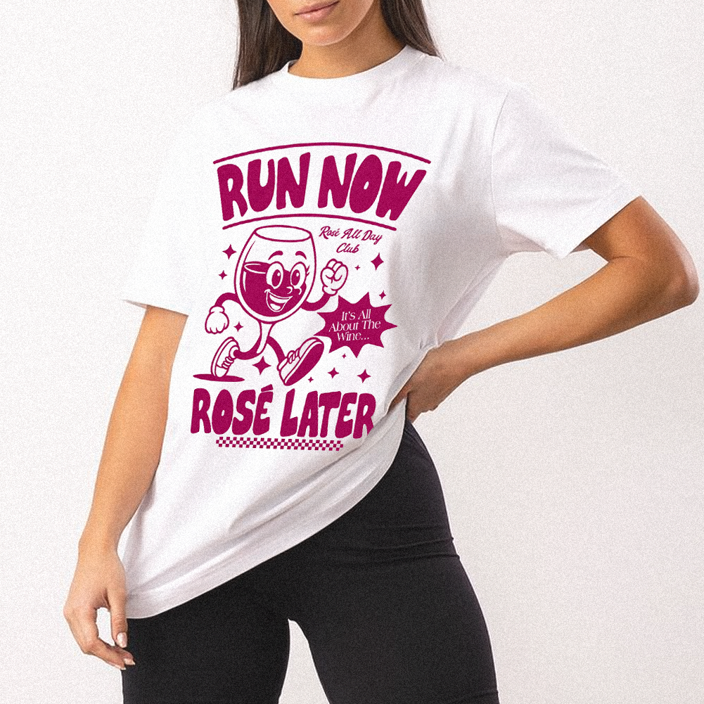 Run Now Rose Later Gym Running T-shirt