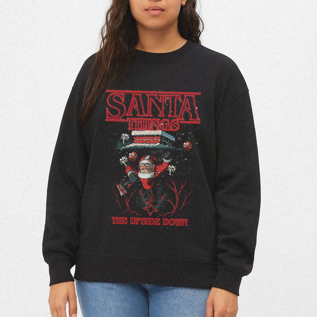 Santa Things Upside Down Christmas Sweatshirt