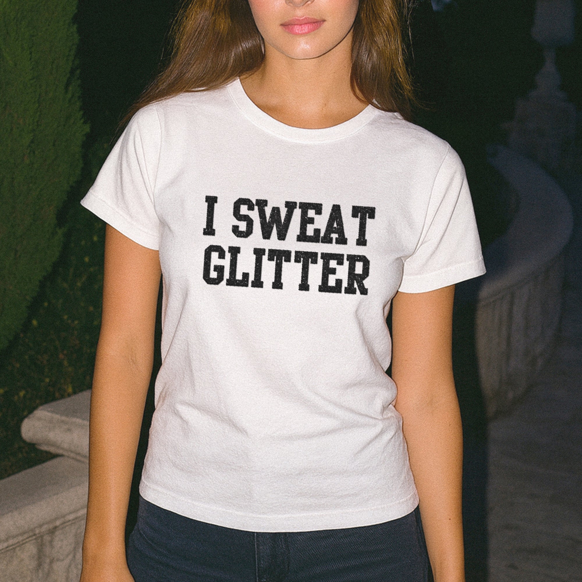 I Sweat Glitter Gym T-shirt