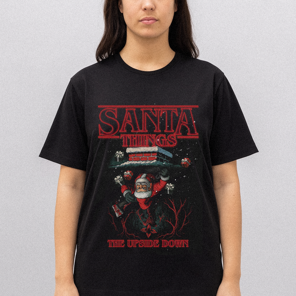 Santa Things Upside Down Christmas T-shirt