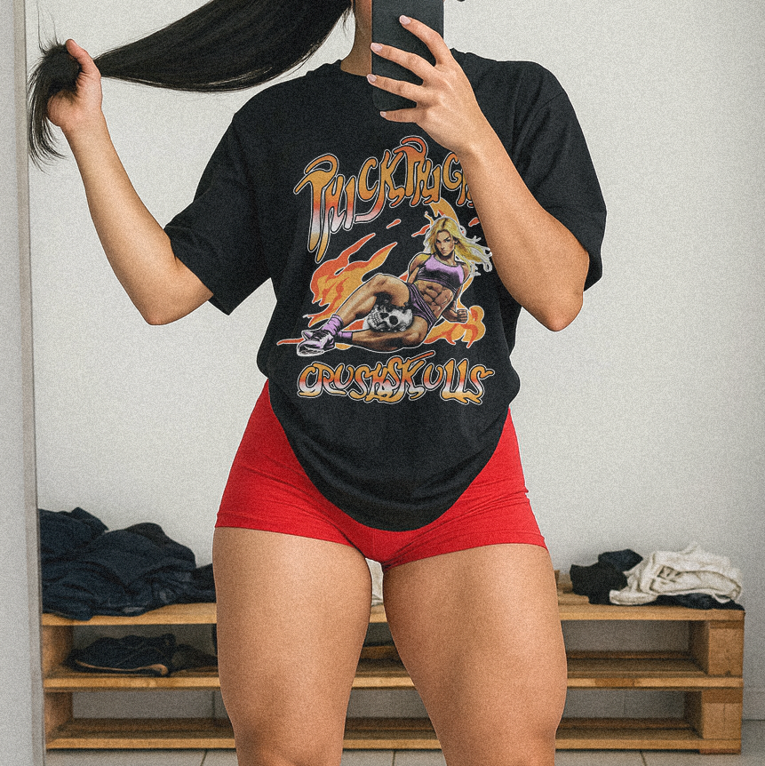 Thick Thighs Crush Skulls Gym T-shirt