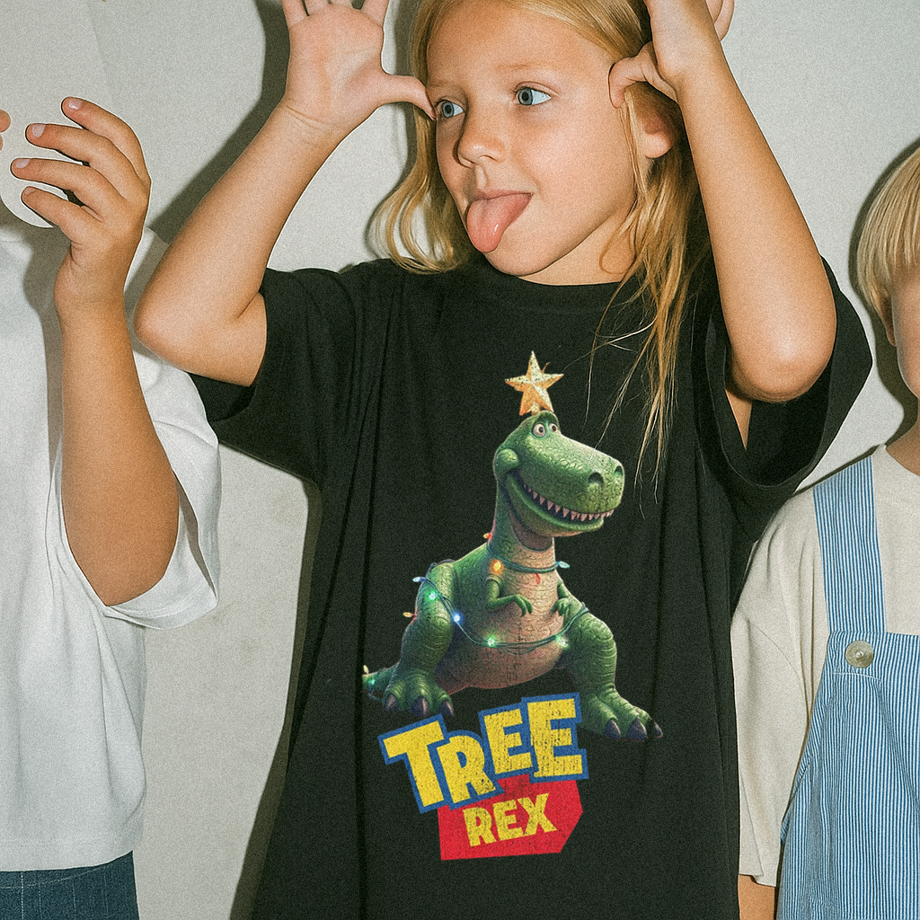 Tree Rex Kids Christmas T-shirt