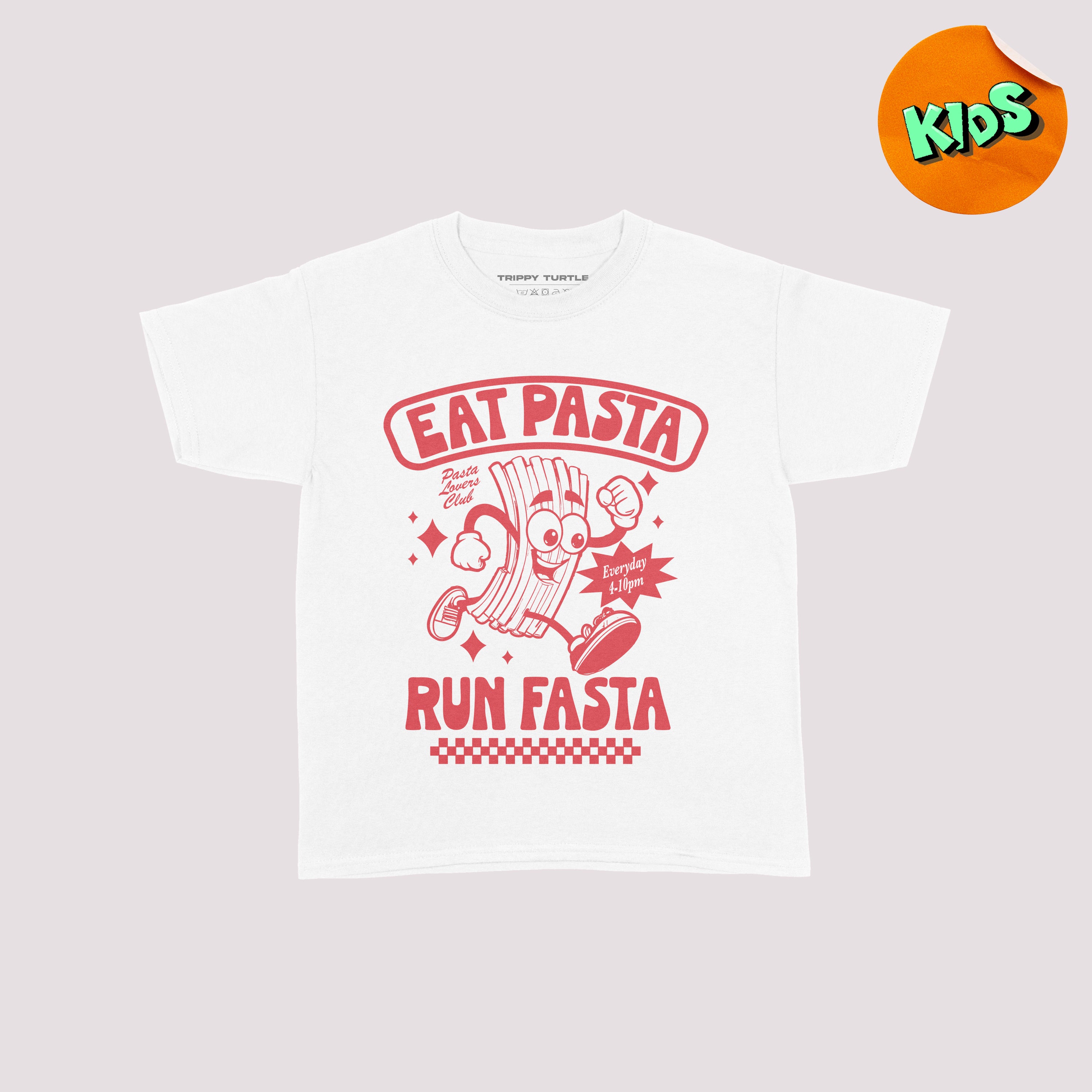 Eat Pasta Run Fasta Kids T-shirt