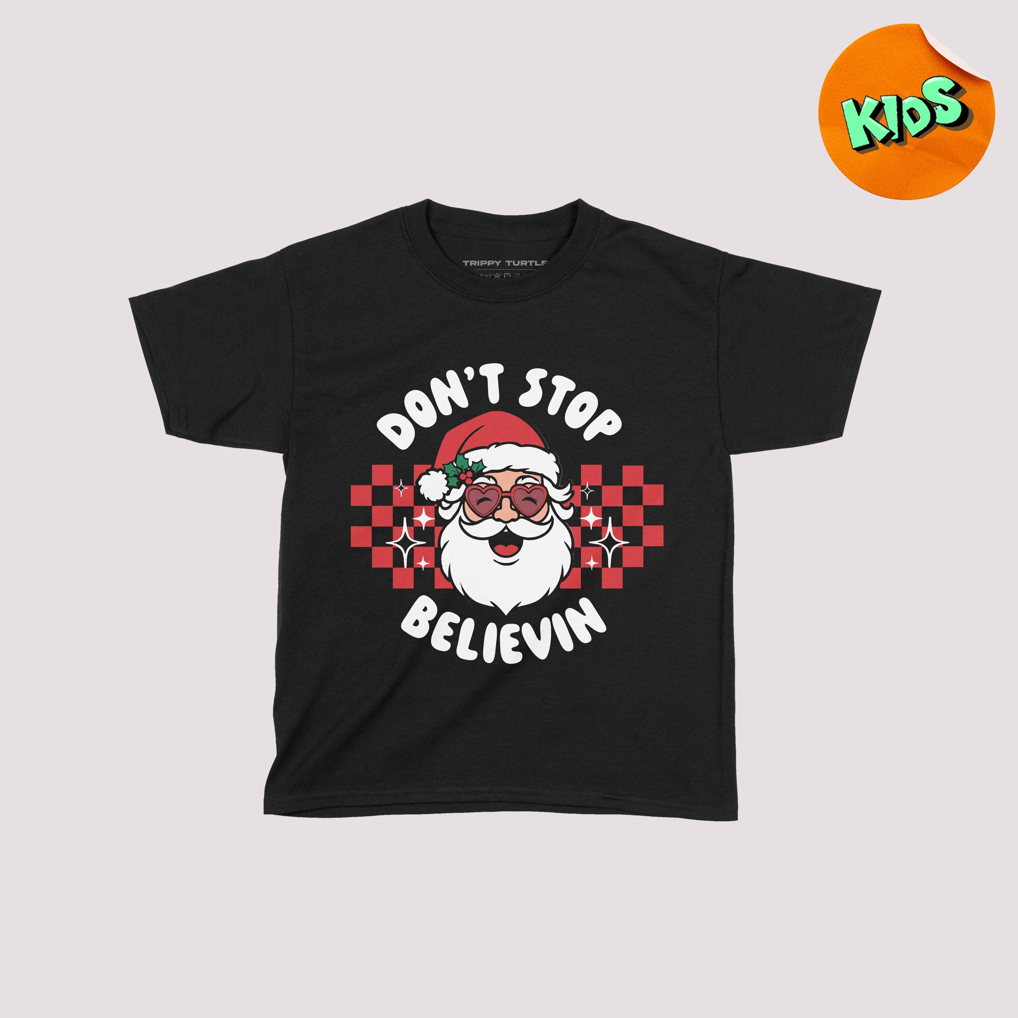 Don't Stop Believin Kids Christmas T-shirt Red