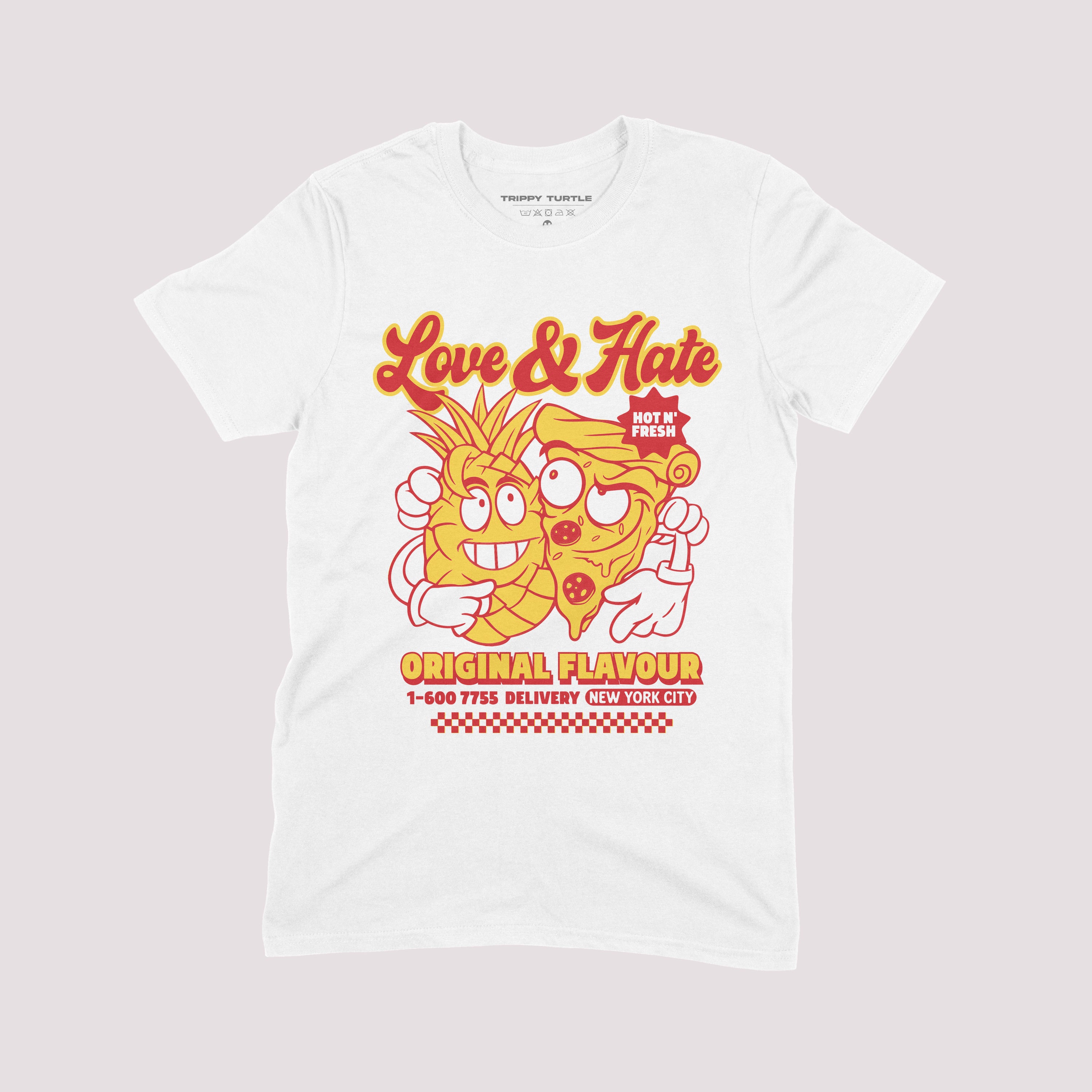 Love And Hate Pizza Graphic T-shirt