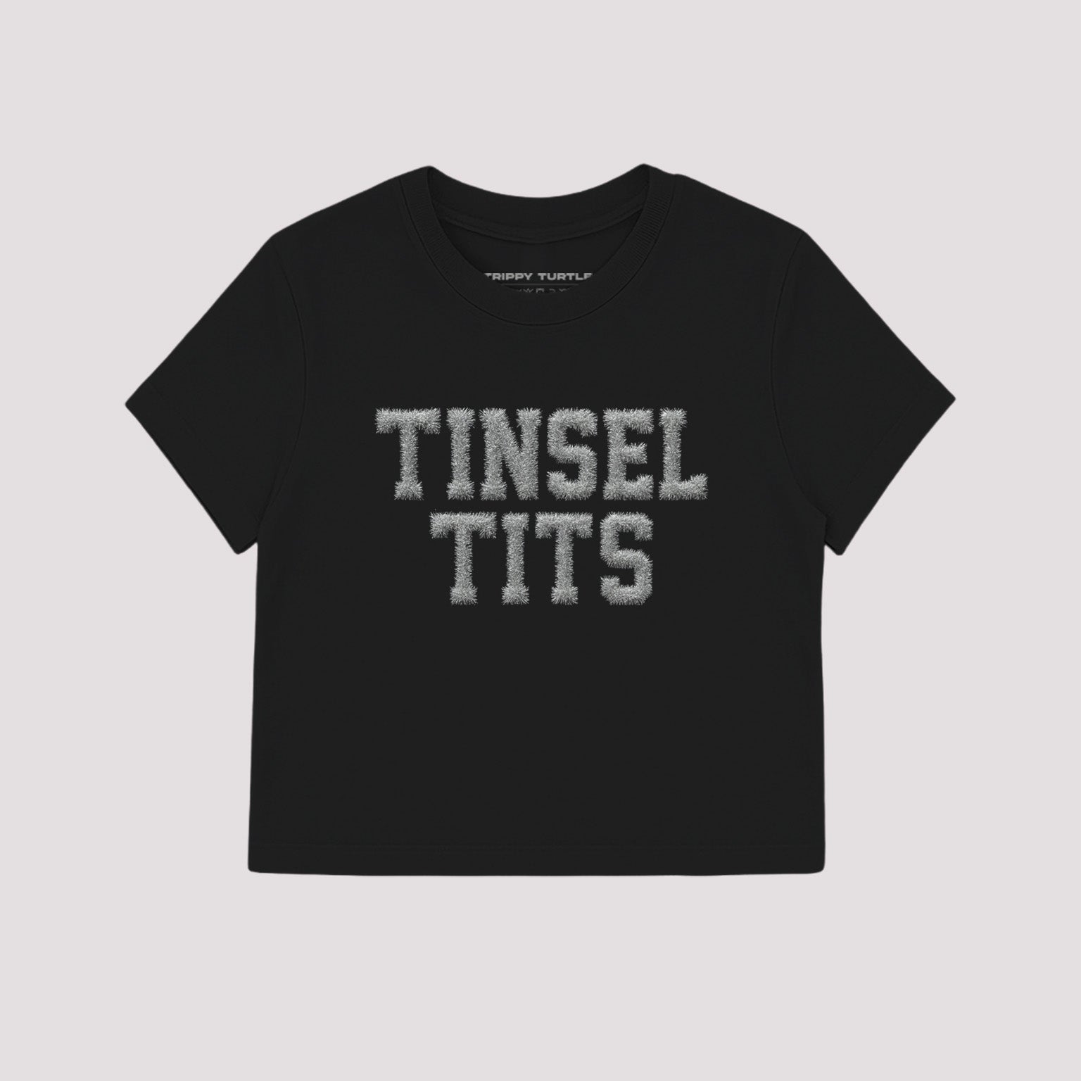 Tinsel Tits Christmas Cropped Baby T-shirt