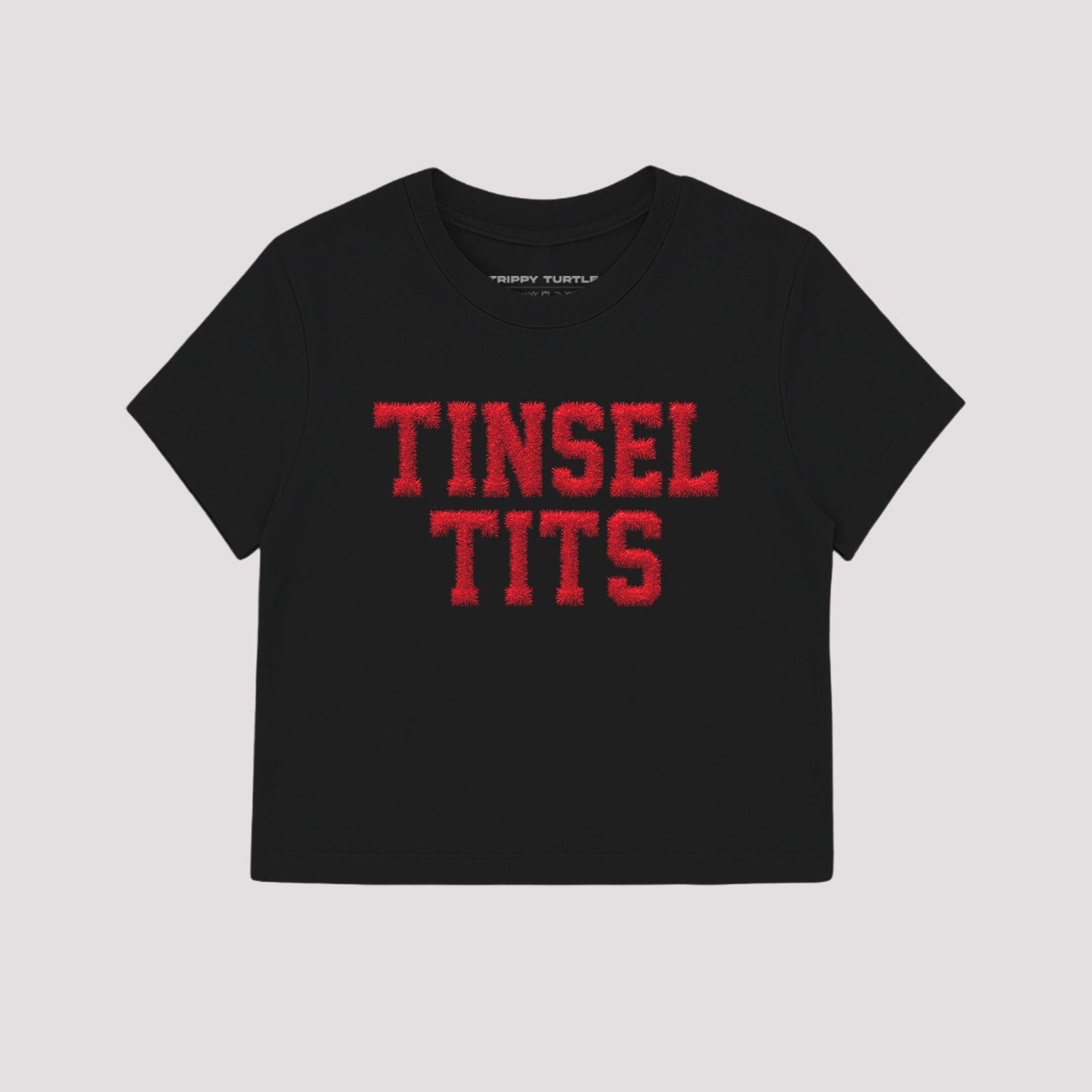 Tinsel Tits Christmas Cropped Baby T-shirt