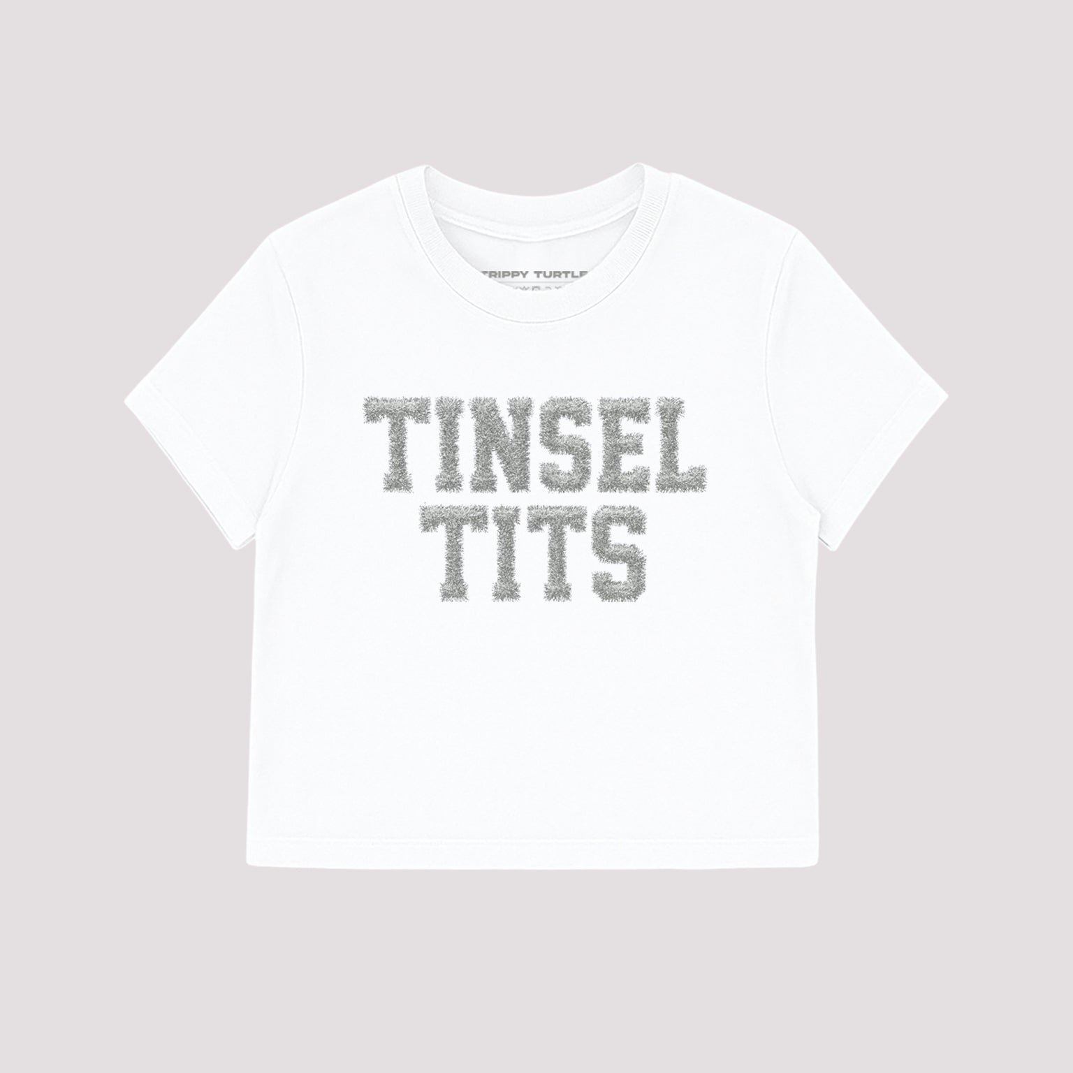 Tinsel Tits Christmas Cropped Baby T-shirt