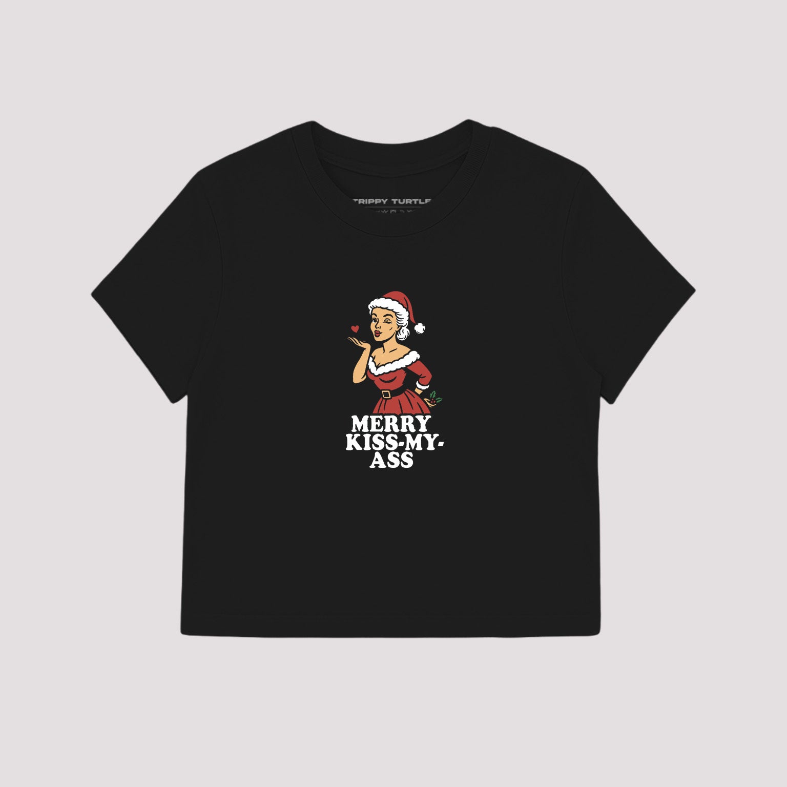 Merry Kiss My Ass Christmas Cropped Baby T-shirt