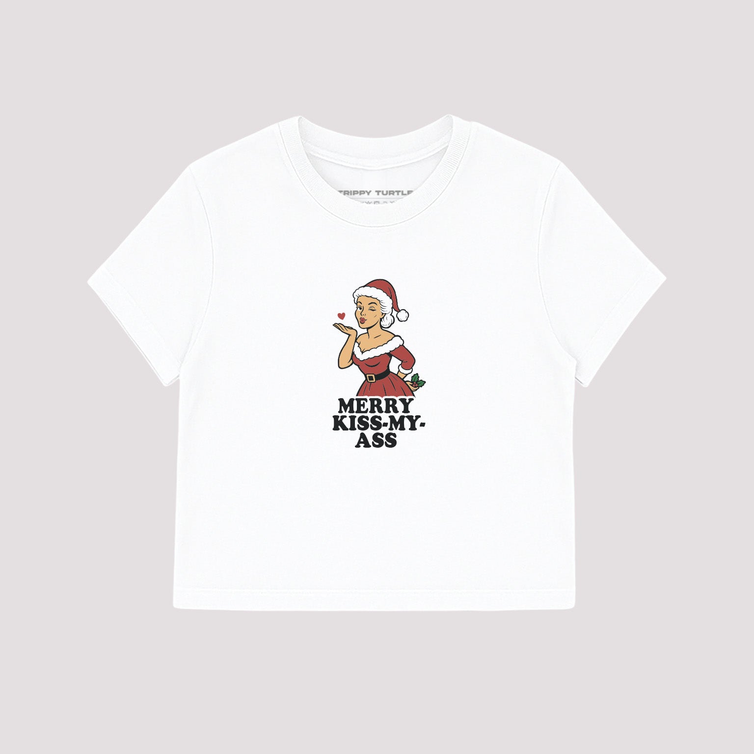 Merry Kiss My Ass Christmas Cropped Baby T-shirt