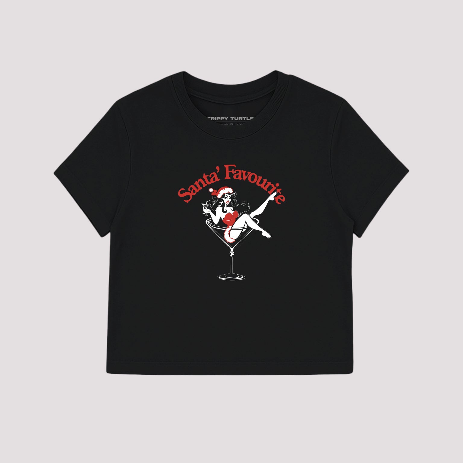 Santa's Favourite Christmas Martini Cropped Baby T-shirt
