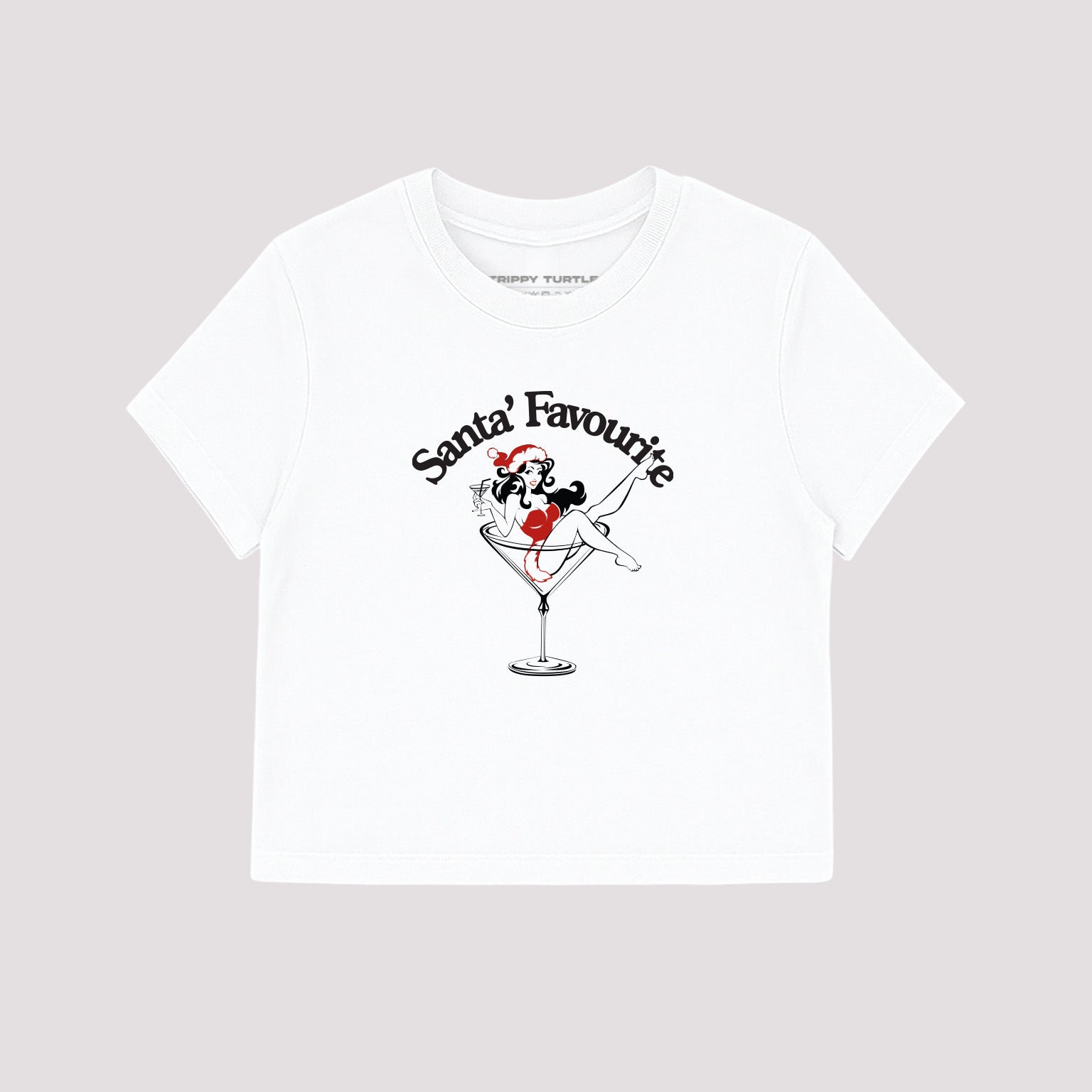 Santa's Favourite Christmas Martini Cropped Baby T-shirt