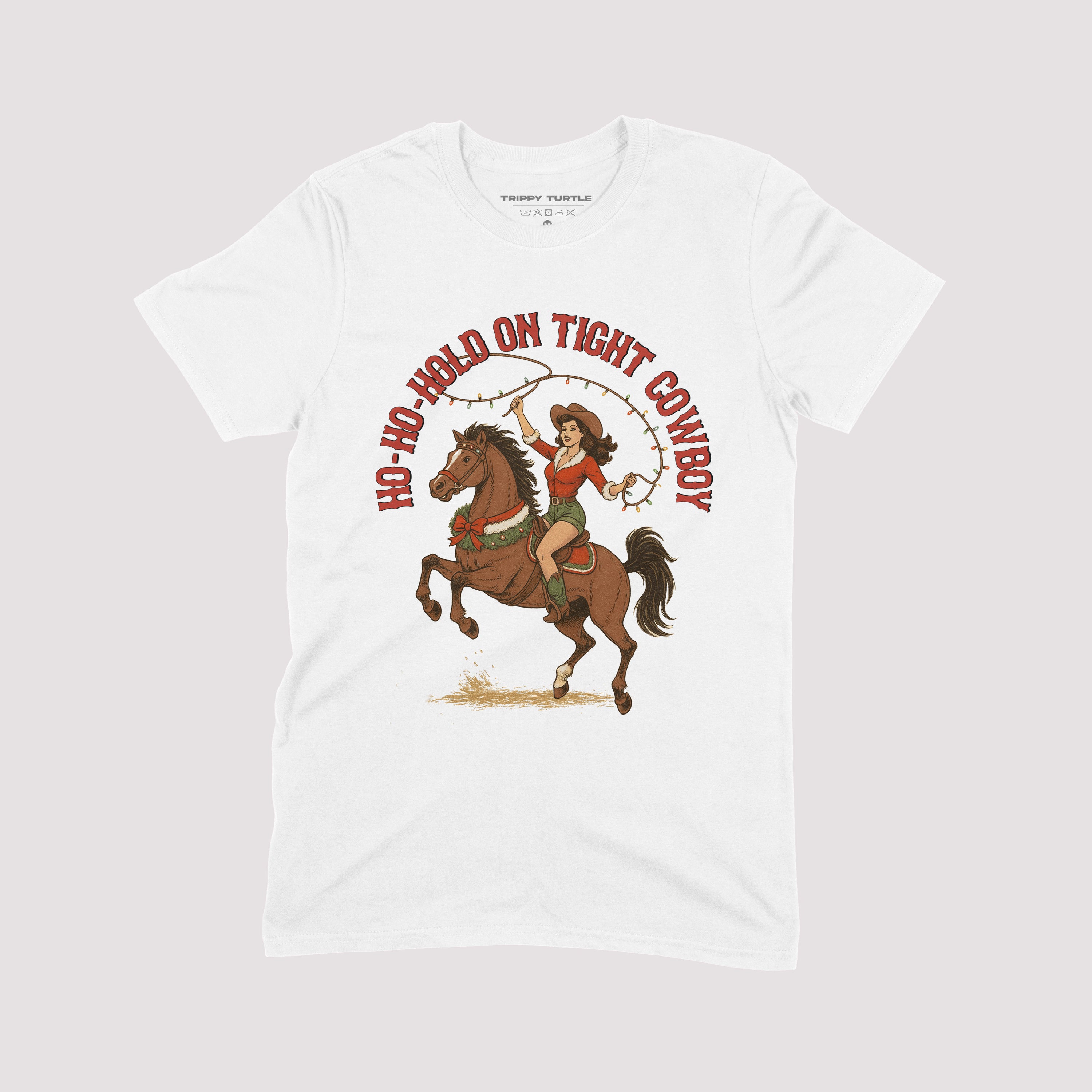 Ho Ho Hold On Tight Christmas Rodeo T-shirt