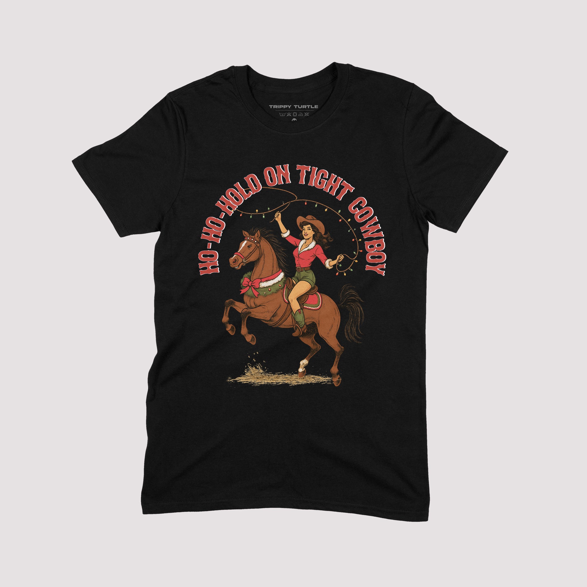 Ho Ho Hold On Tight Christmas Rodeo T-shirt