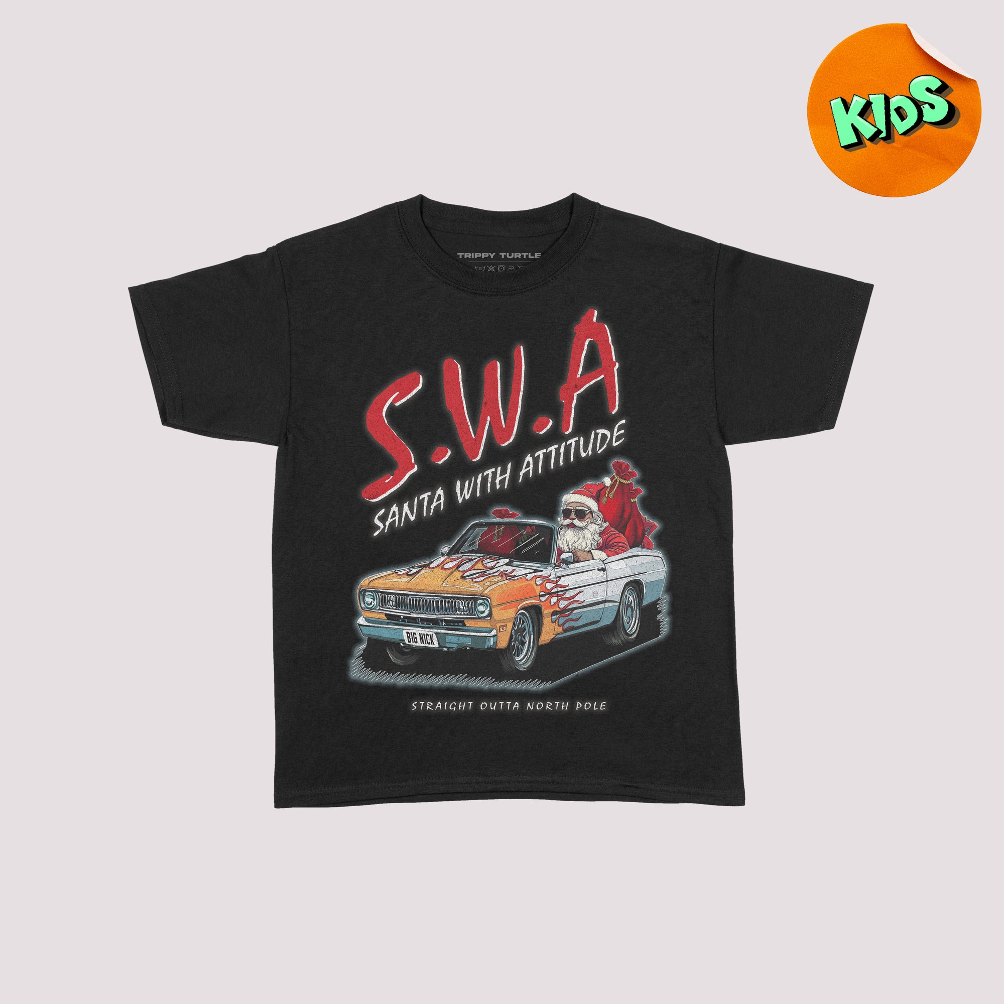 Santa With Attitude Kids Christmas T-shirt