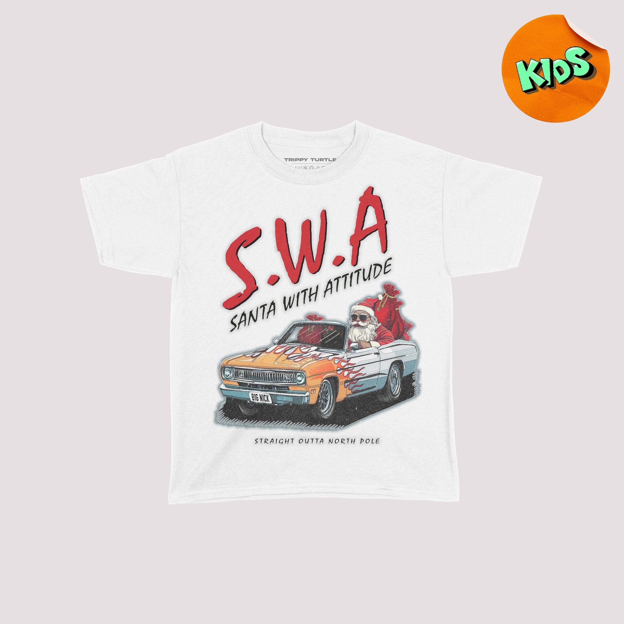 Santa With Attitude Kids Christmas T-shirt