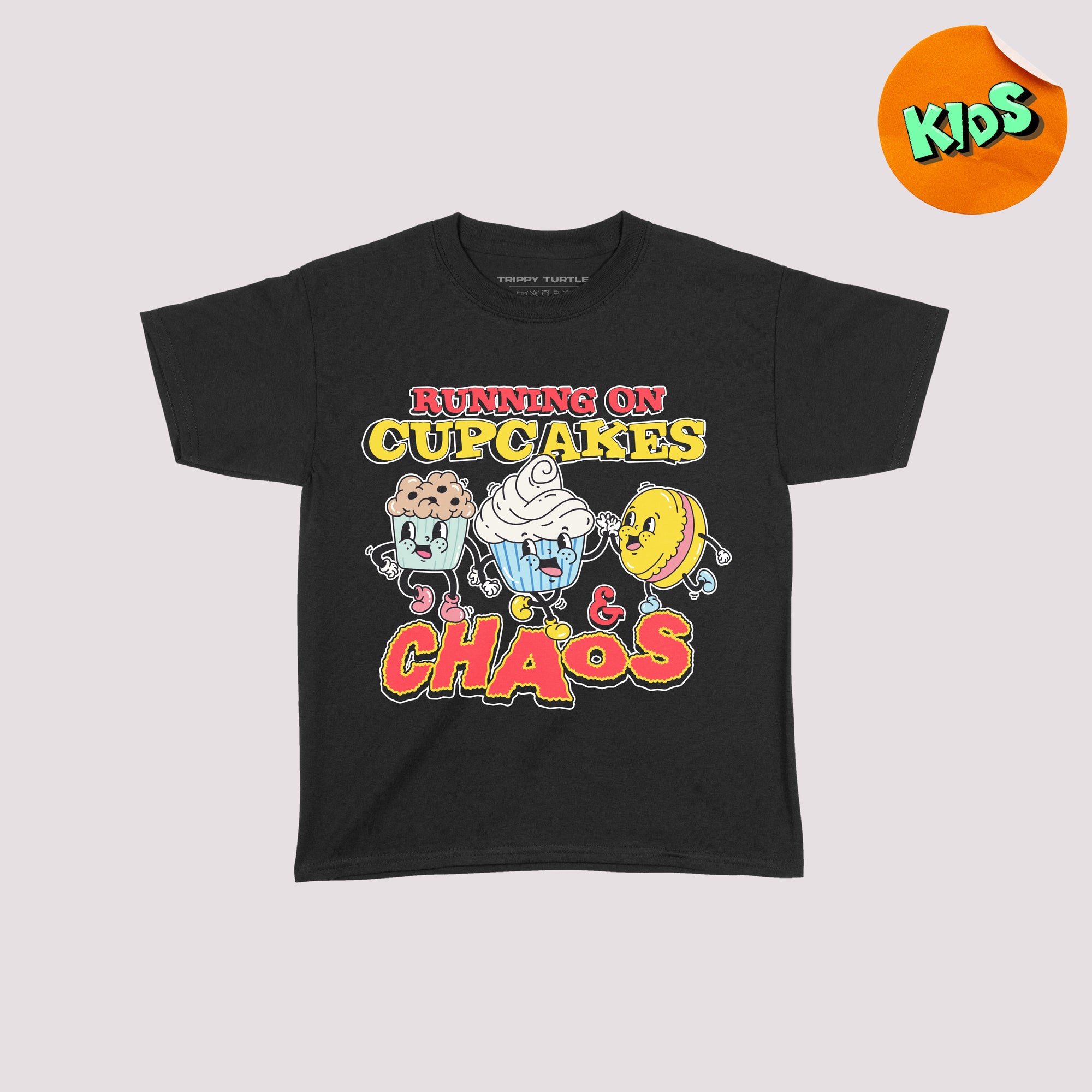Running On Cupcakes And Chaos Kids T-shirt