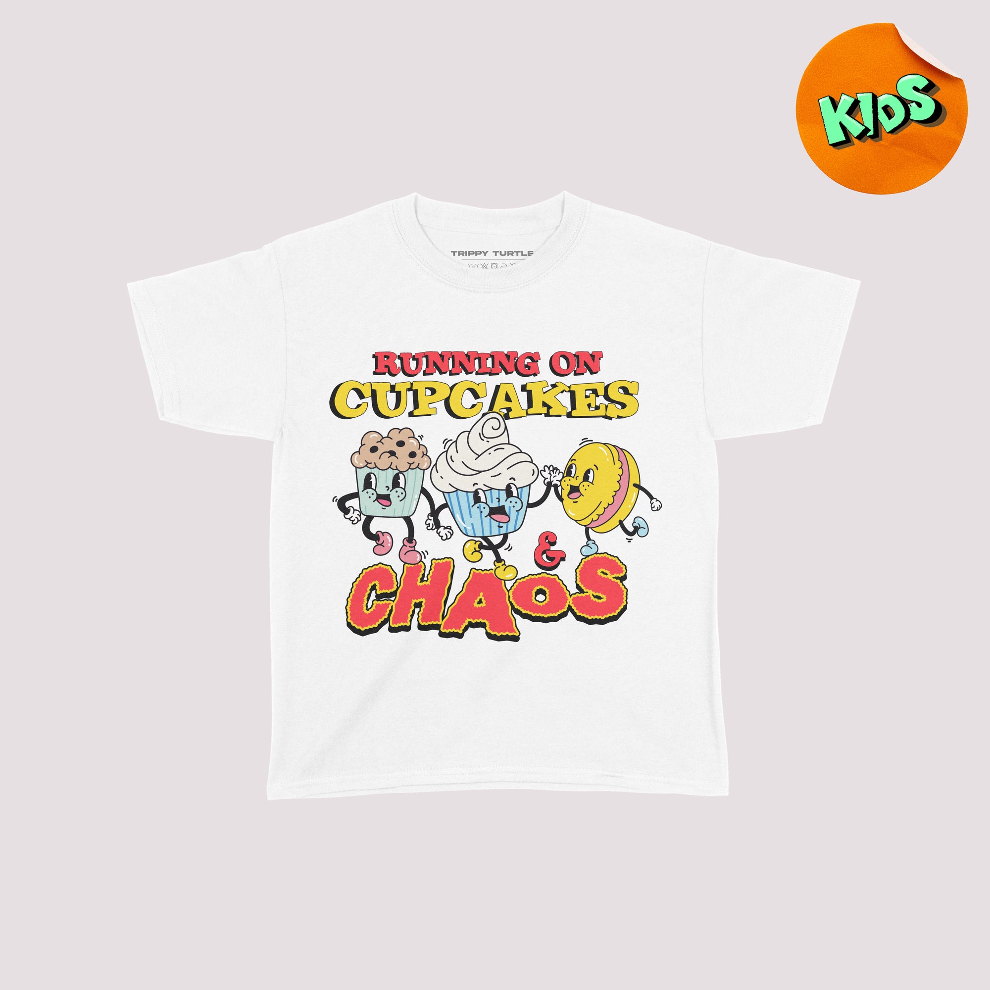 Running On Cupcakes And Chaos Kids T-shirt