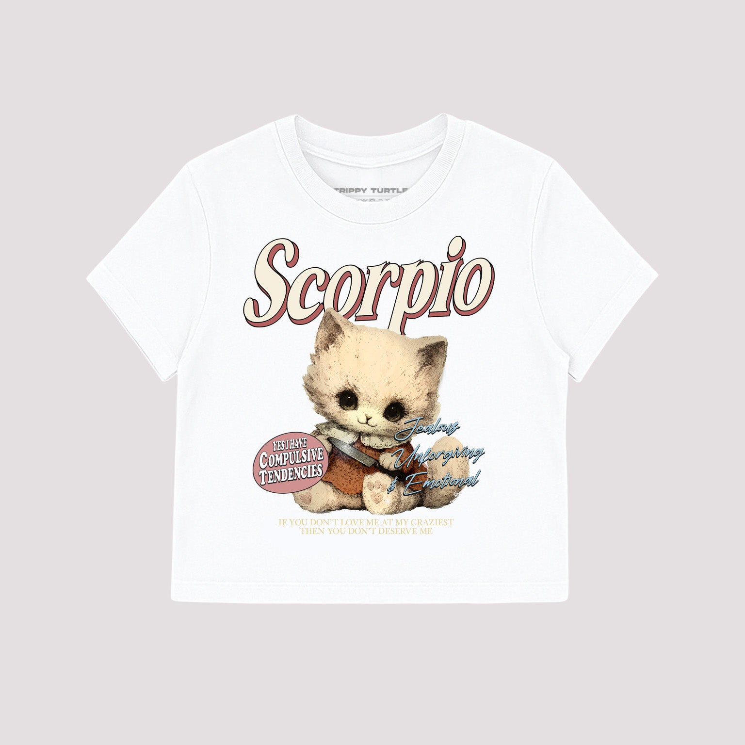 Scorpio Cat Star Sign Cropped Baby T-shirt