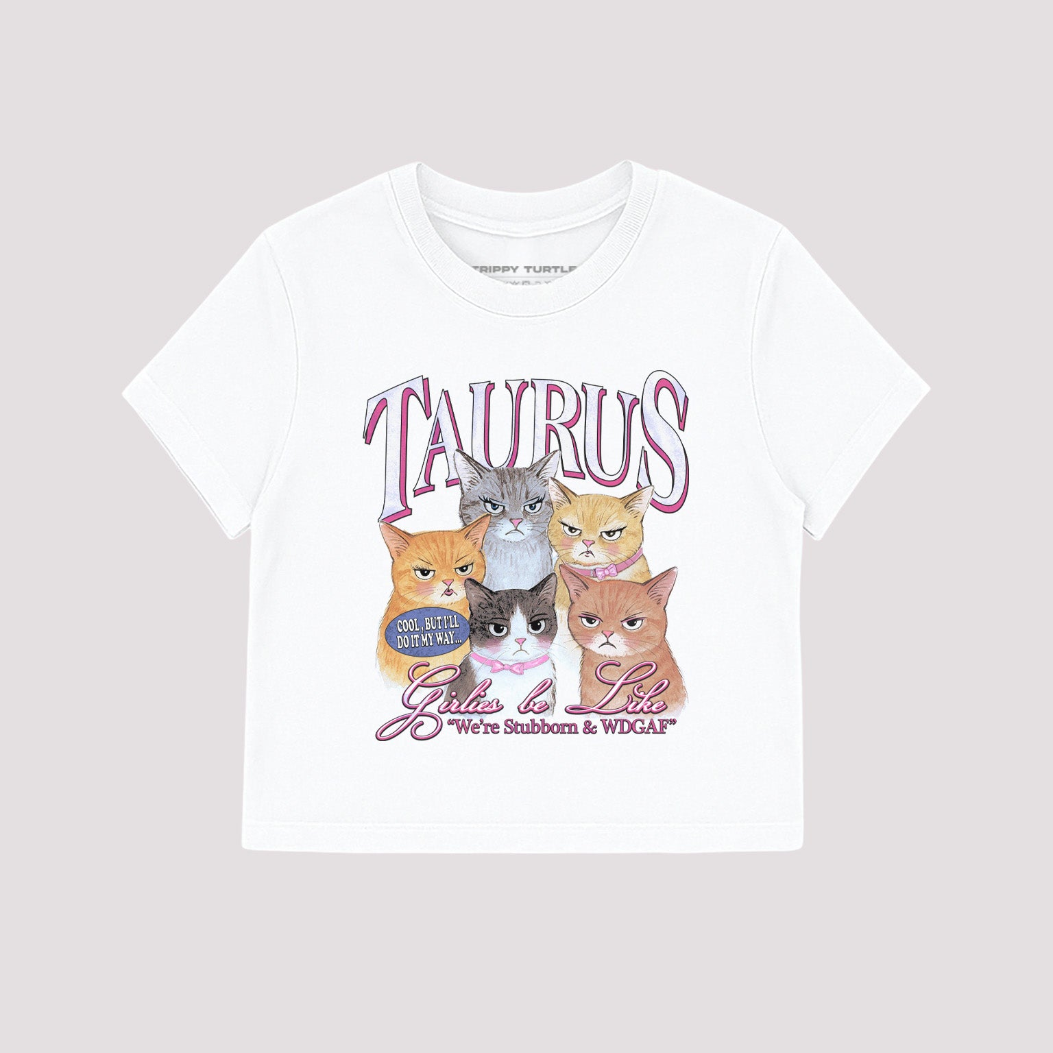 Taurus Cat Star Sign Cropped Baby T-shirt