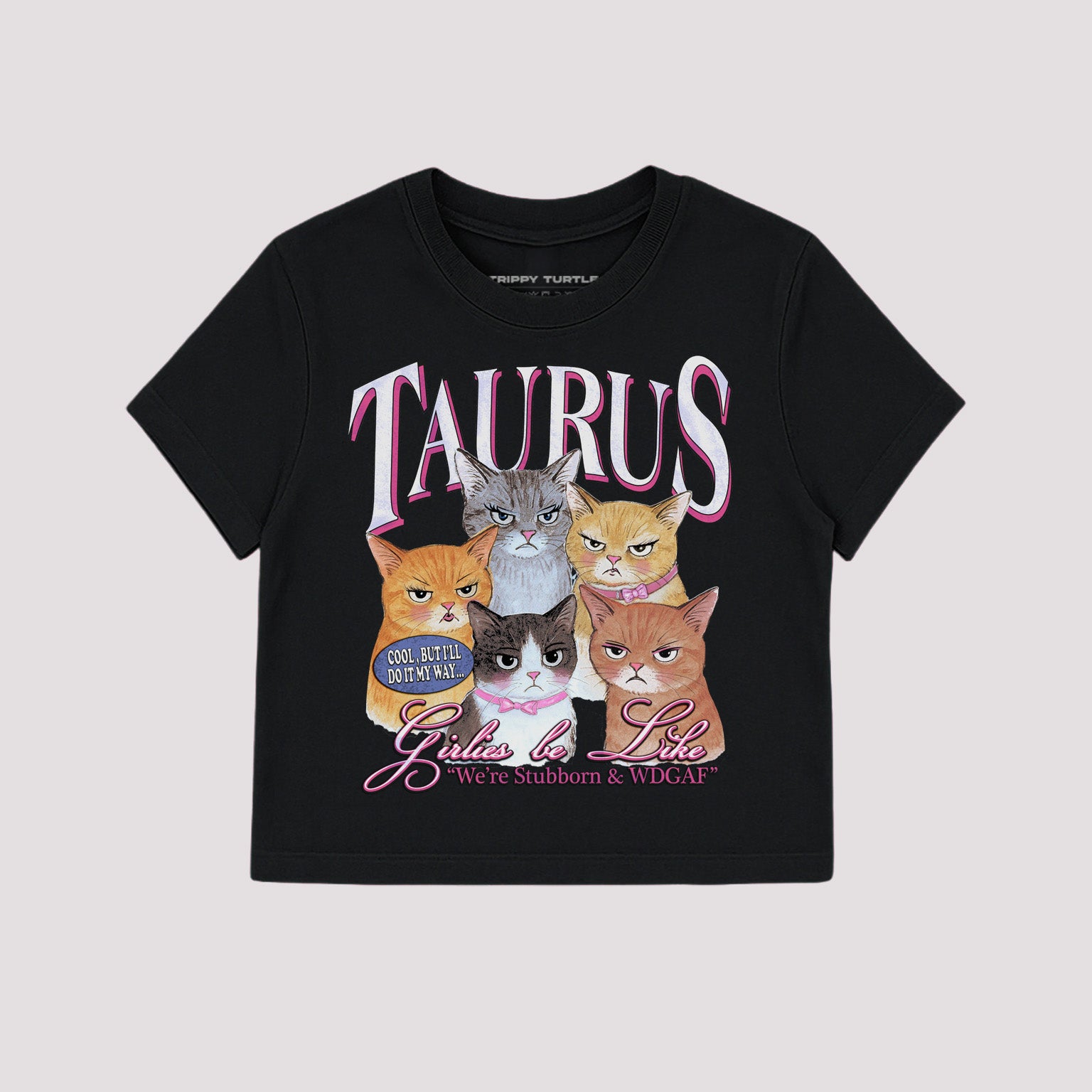 Taurus Cat Star Sign Cropped Baby T-shirt