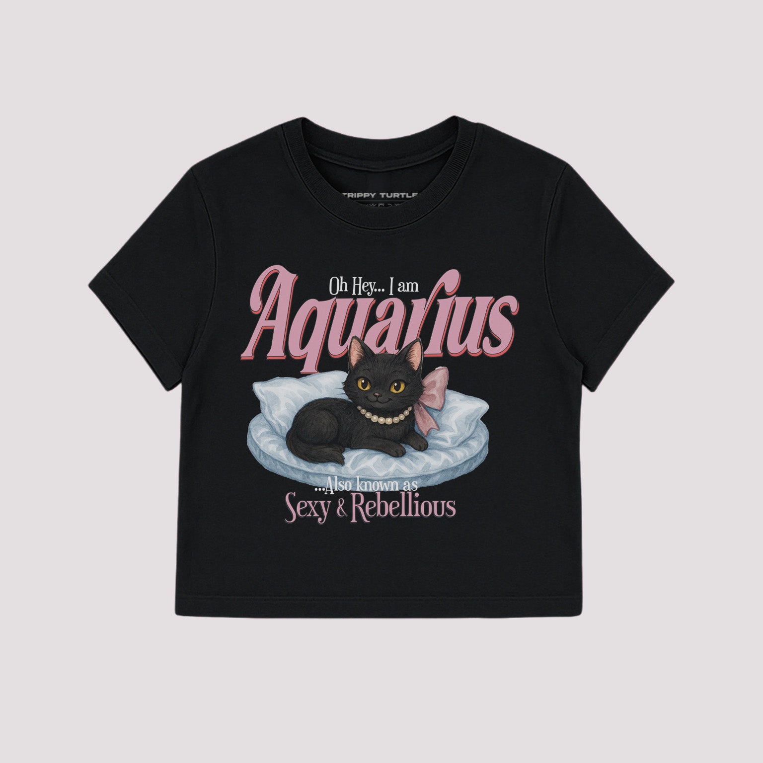 Aquarius Cat Star Sign Cropped Baby T-shirt
