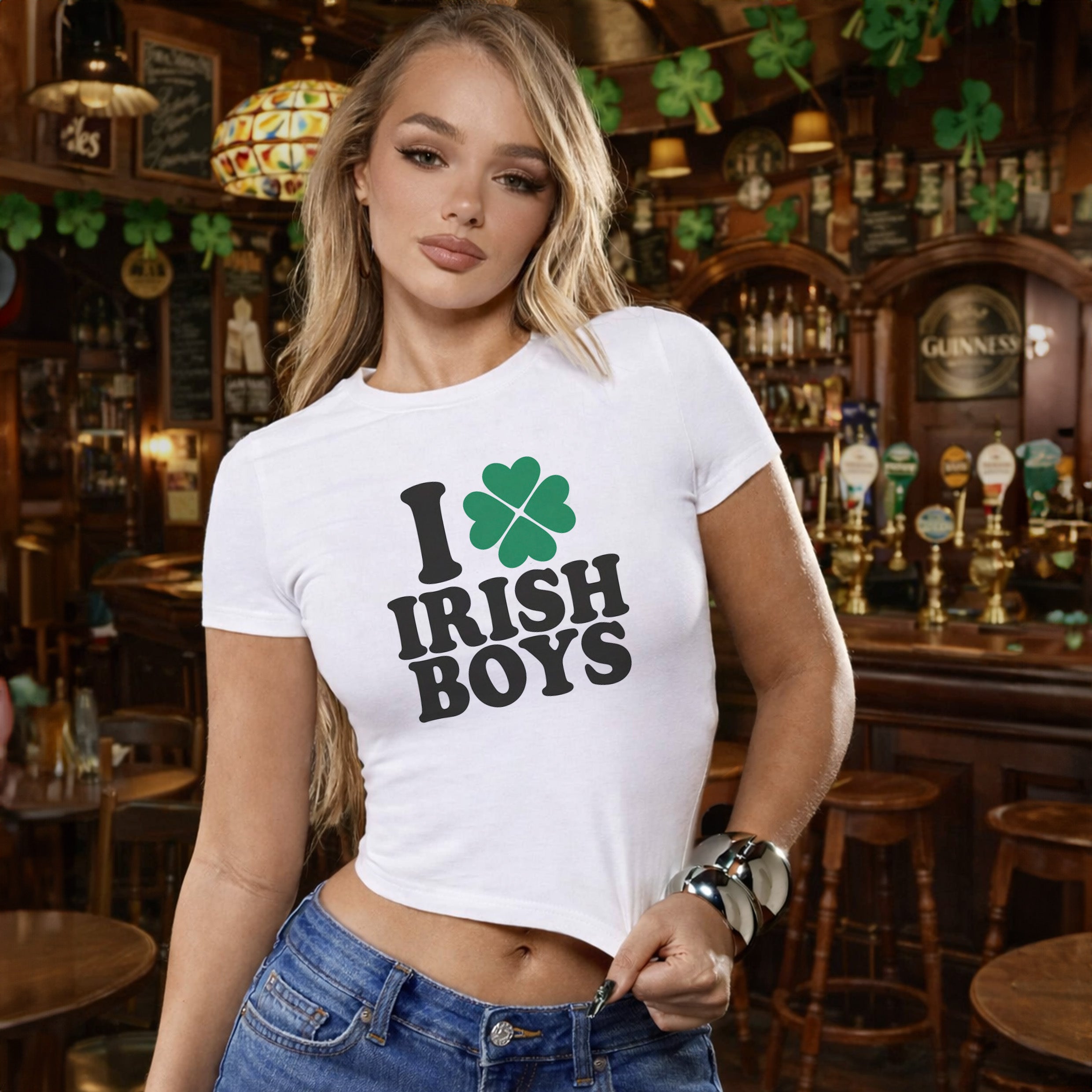 I Love Irish Boys Cropped Baby T-shirt