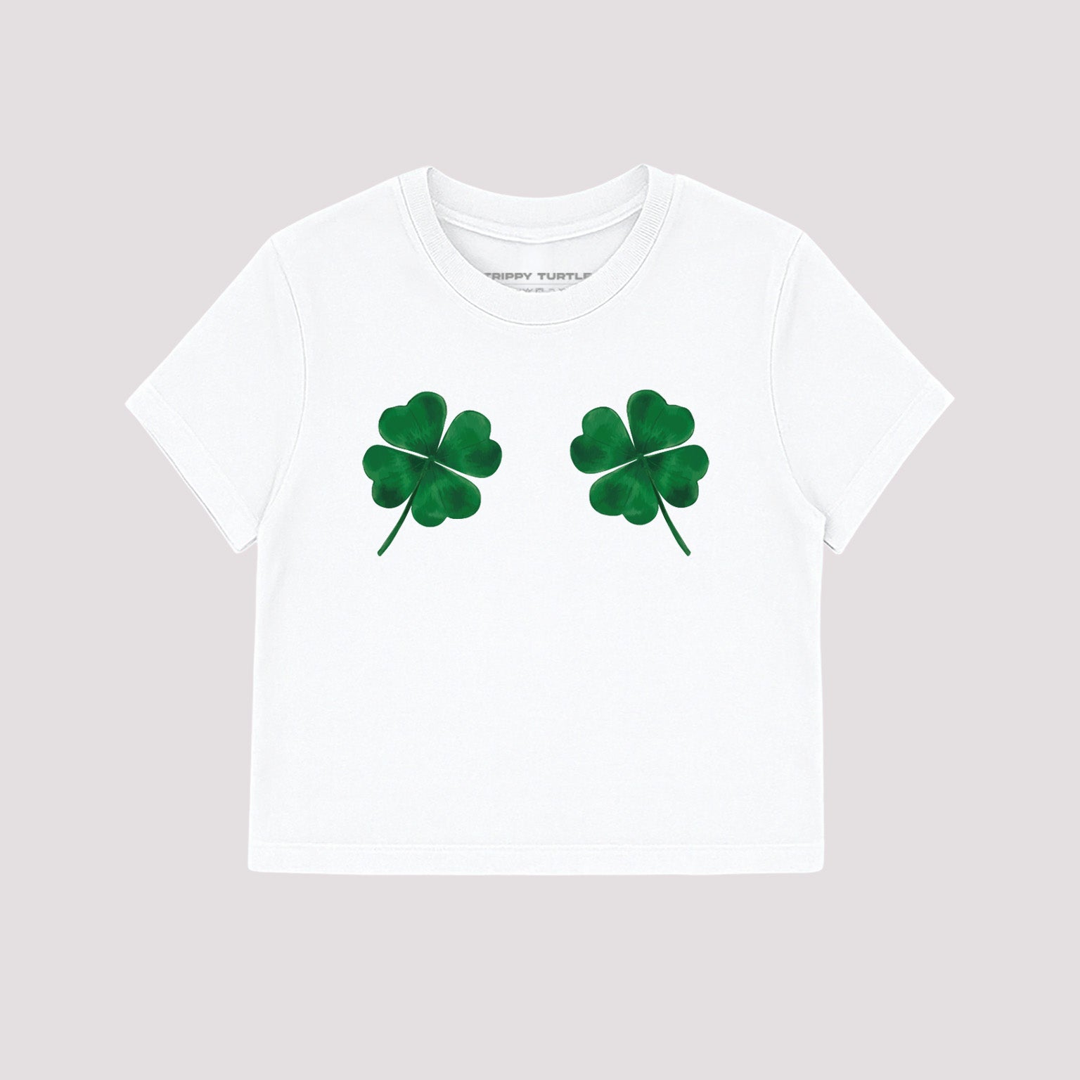 Four Leaf Clover Cropped Baby T-shirt