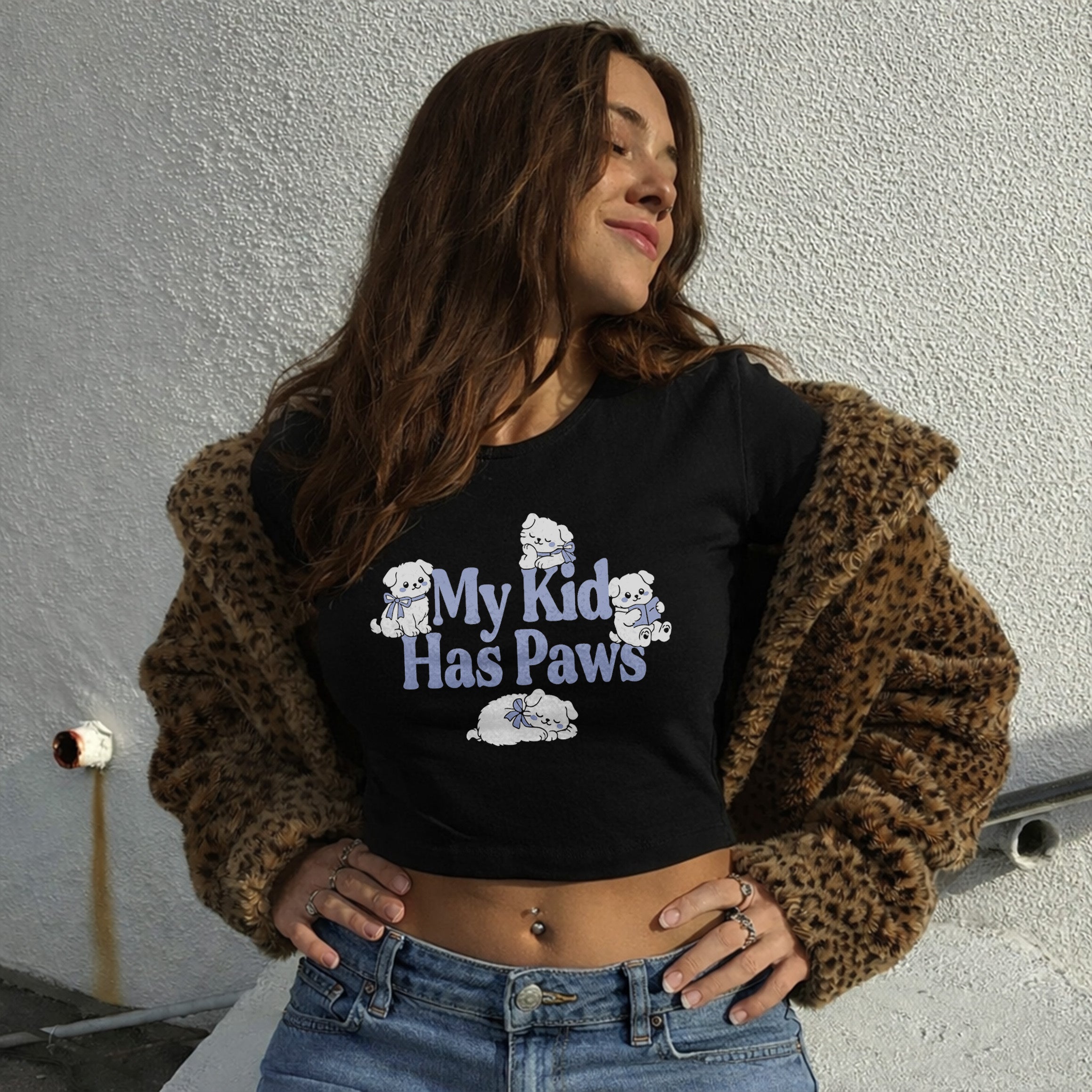 My Kid Has Paws Cropped Baby T-shirt