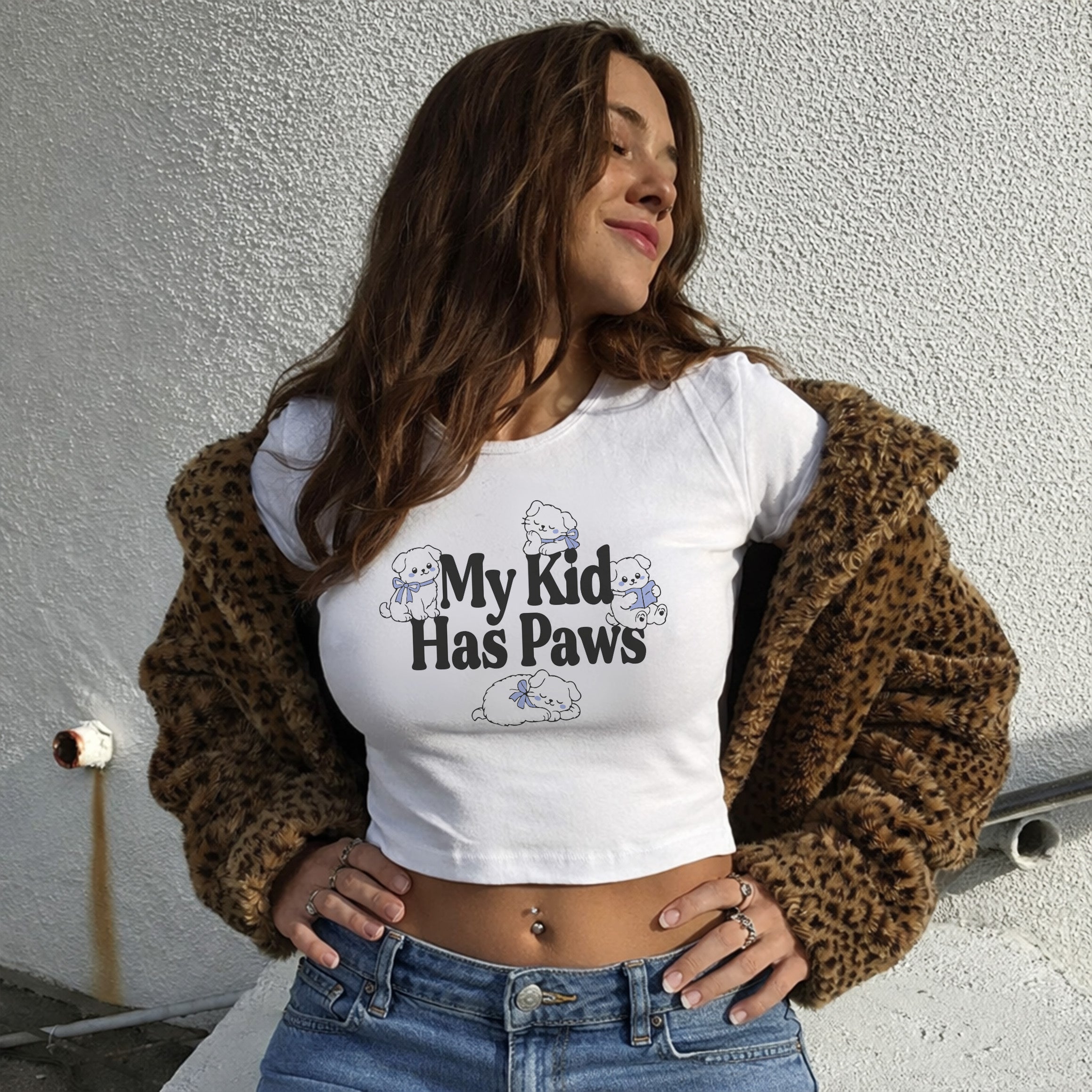 My Kid Has Paws Cropped Baby T-shirt