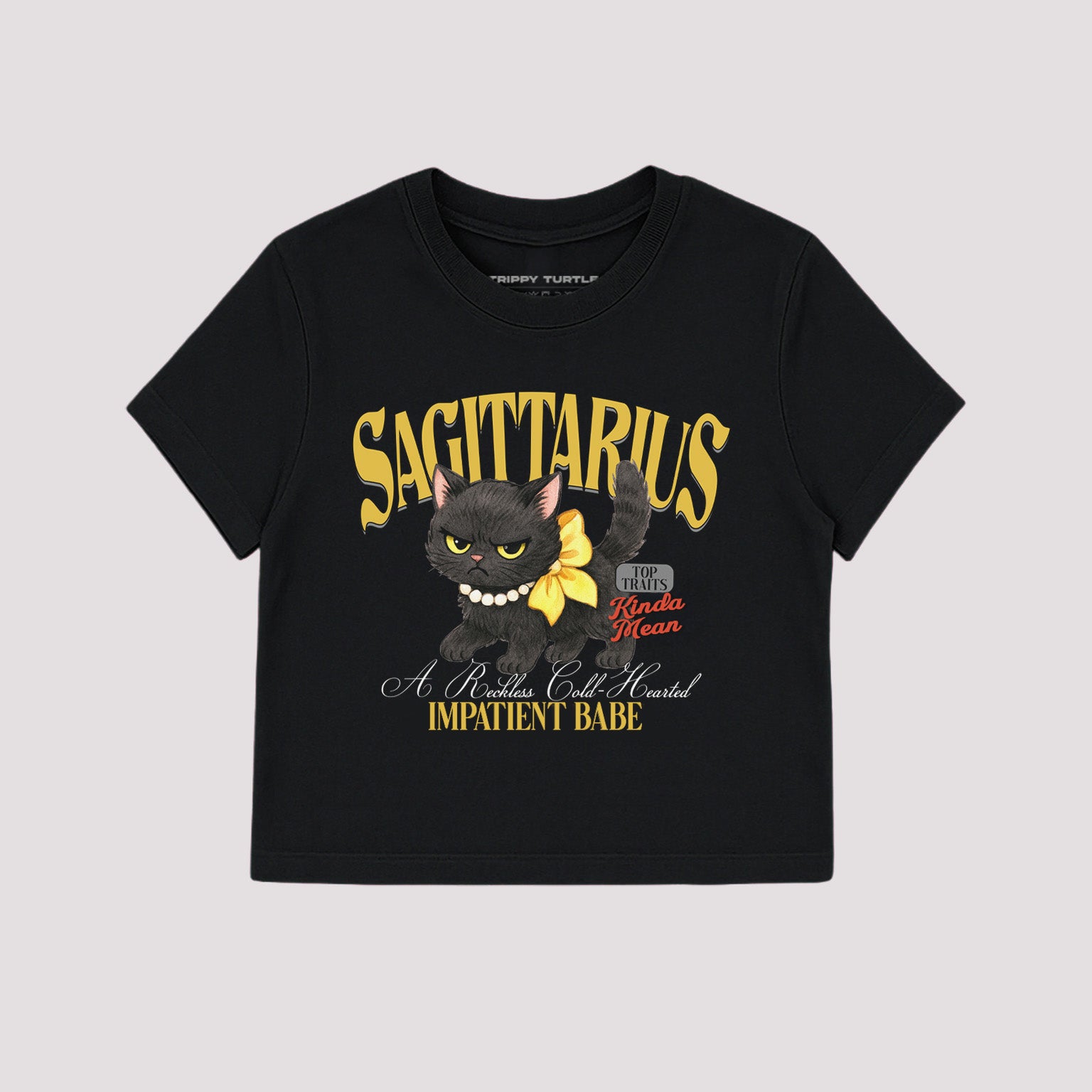 Sagittarius Cat Star Sign Cropped Baby T-shirt