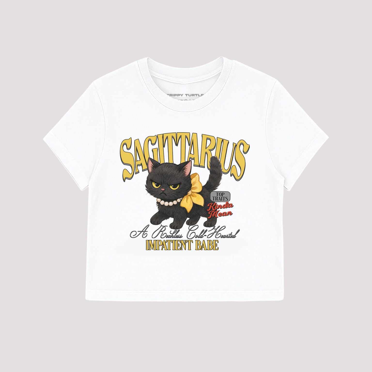 Sagittarius Cat Star Sign Cropped Baby T-shirt