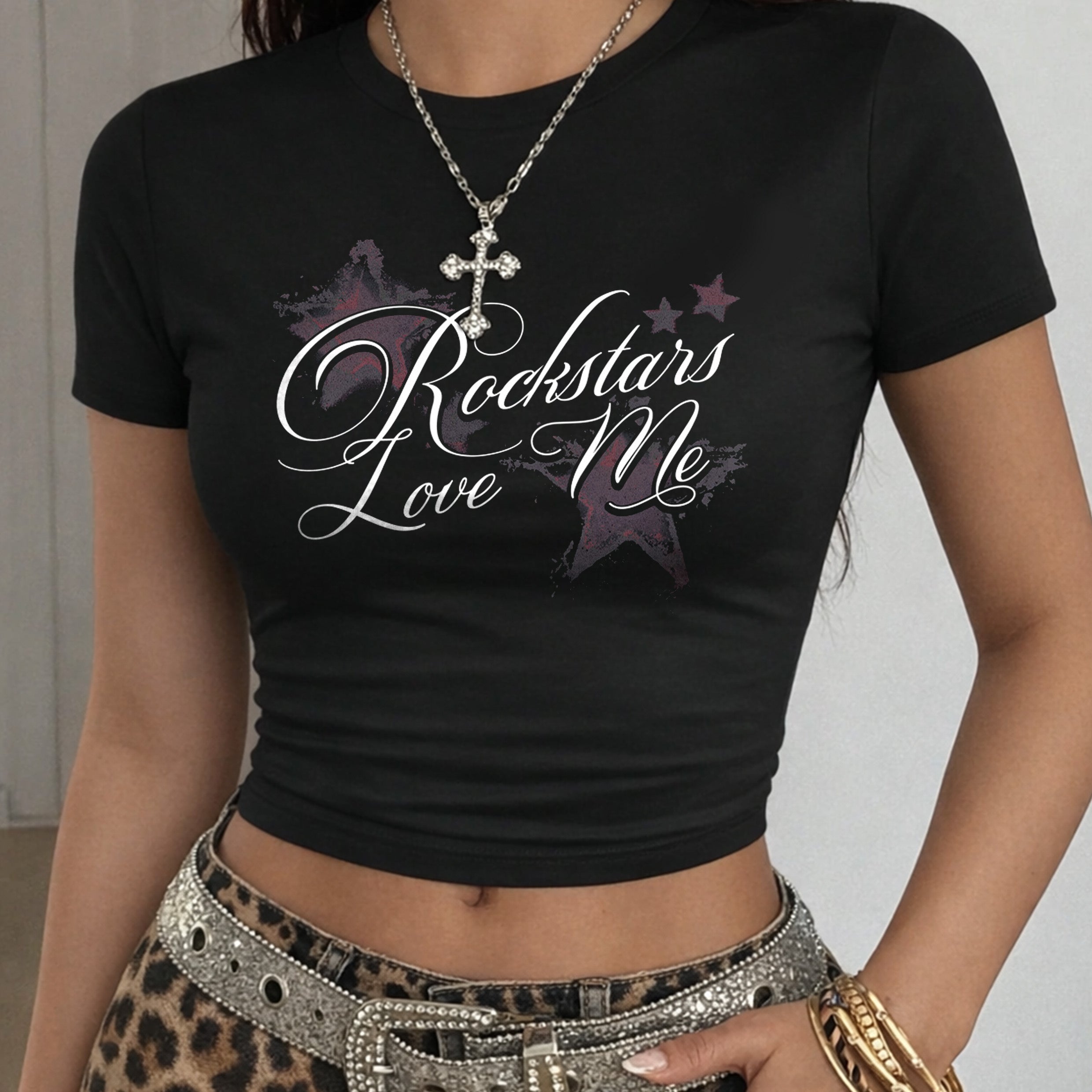 Rockstars Love Me Cropped Baby T-shirt