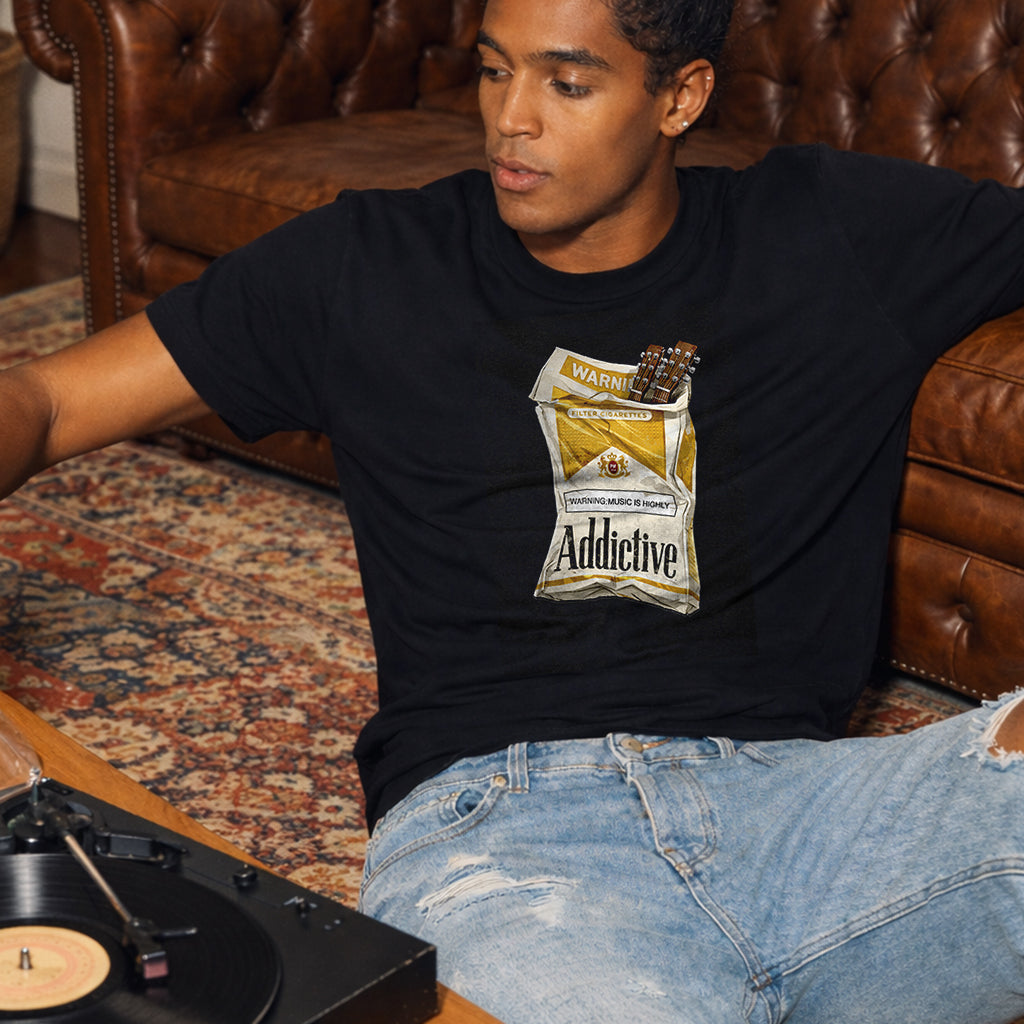 Addictive Guitar Smoke Graphic T-shirt