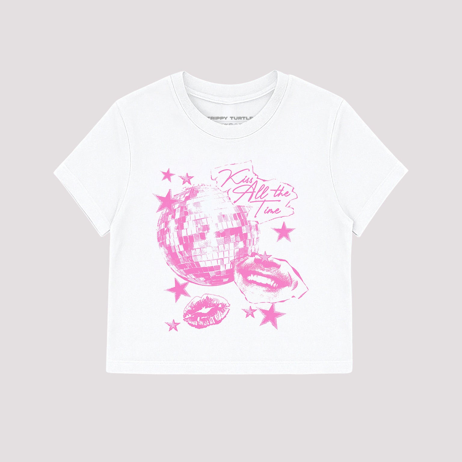 Kiss All The Time Cropped Baby T-shirt