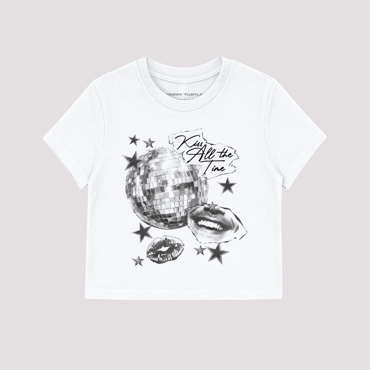 Kiss All The Time Cropped Baby T-shirt