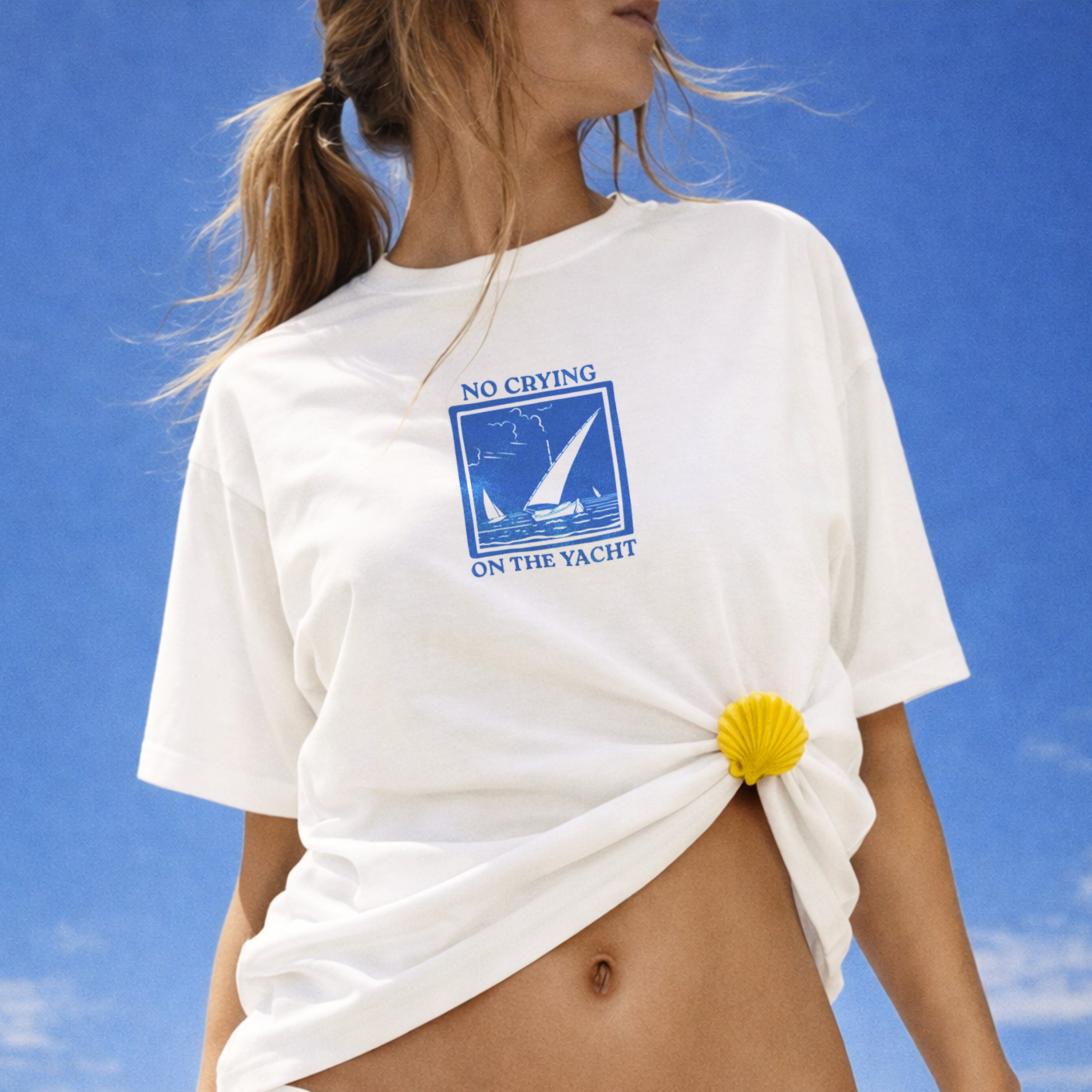 No Crying On The Yacht Slogan T-shirt