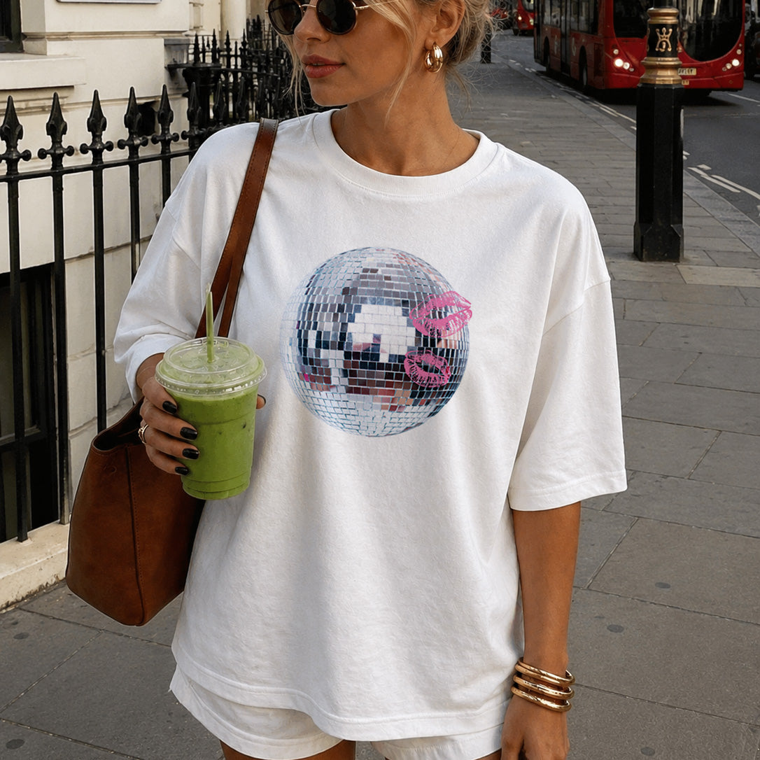 Disco Ball Graphic T-Shirt